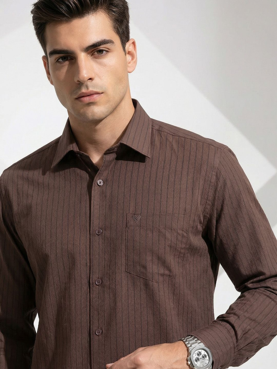 Image of INVICTUS Men Striped Casual Multicolor Shirt