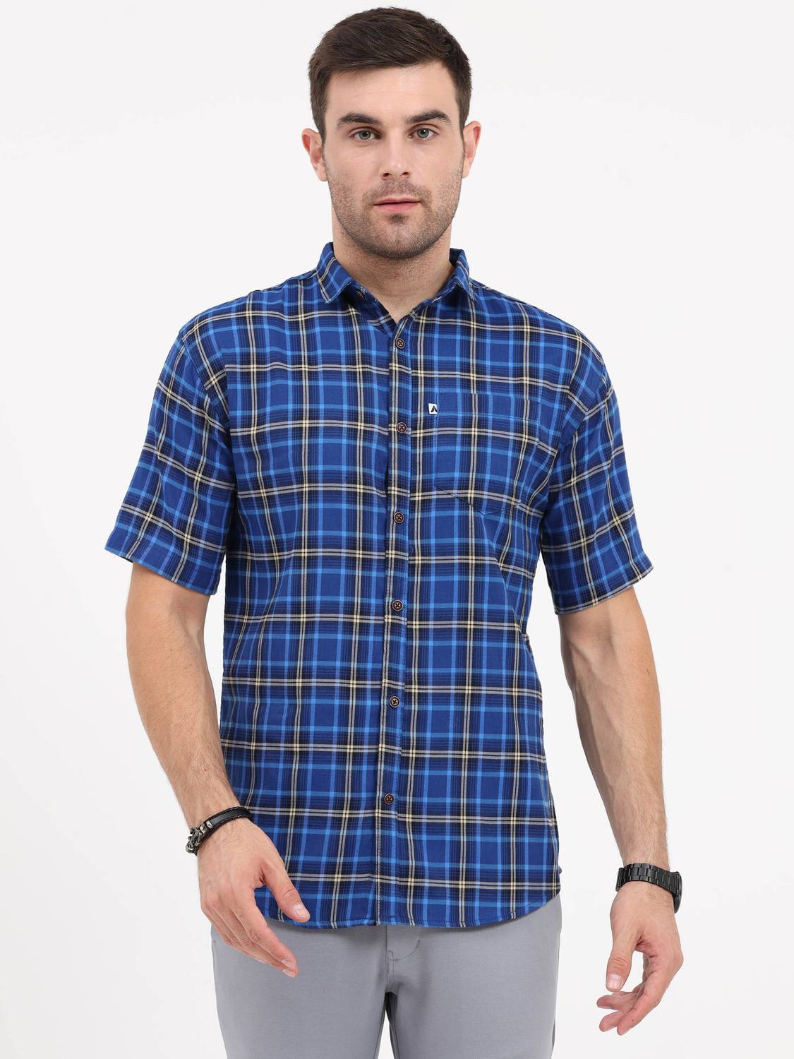 AIDAN PAUL Men Checkered Casual Multicolor Shirt