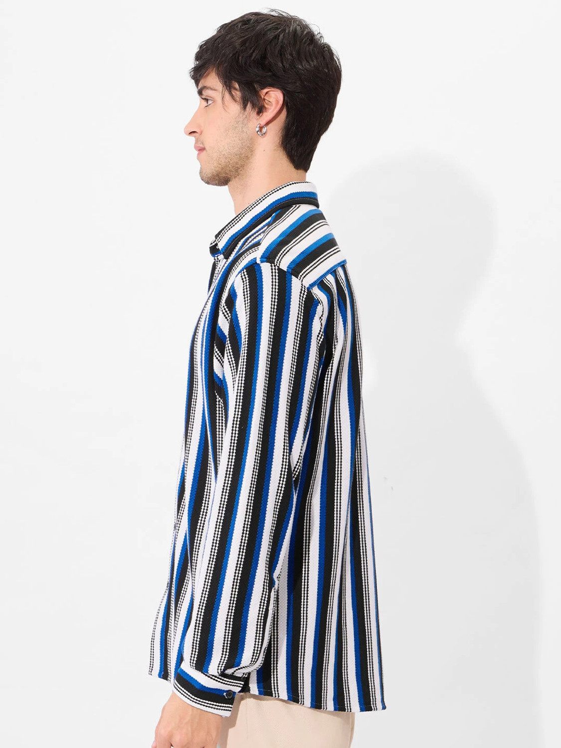 Image of The Souled Store Men Regular Fit Striped Button Down Collar Casual Shirt