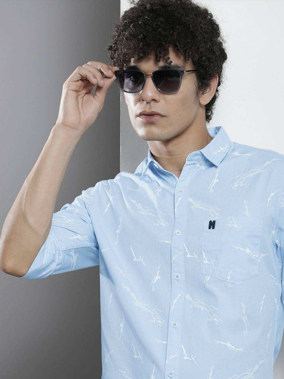 The Indian Garage Co. Men Light Blue Shirt - Image 1