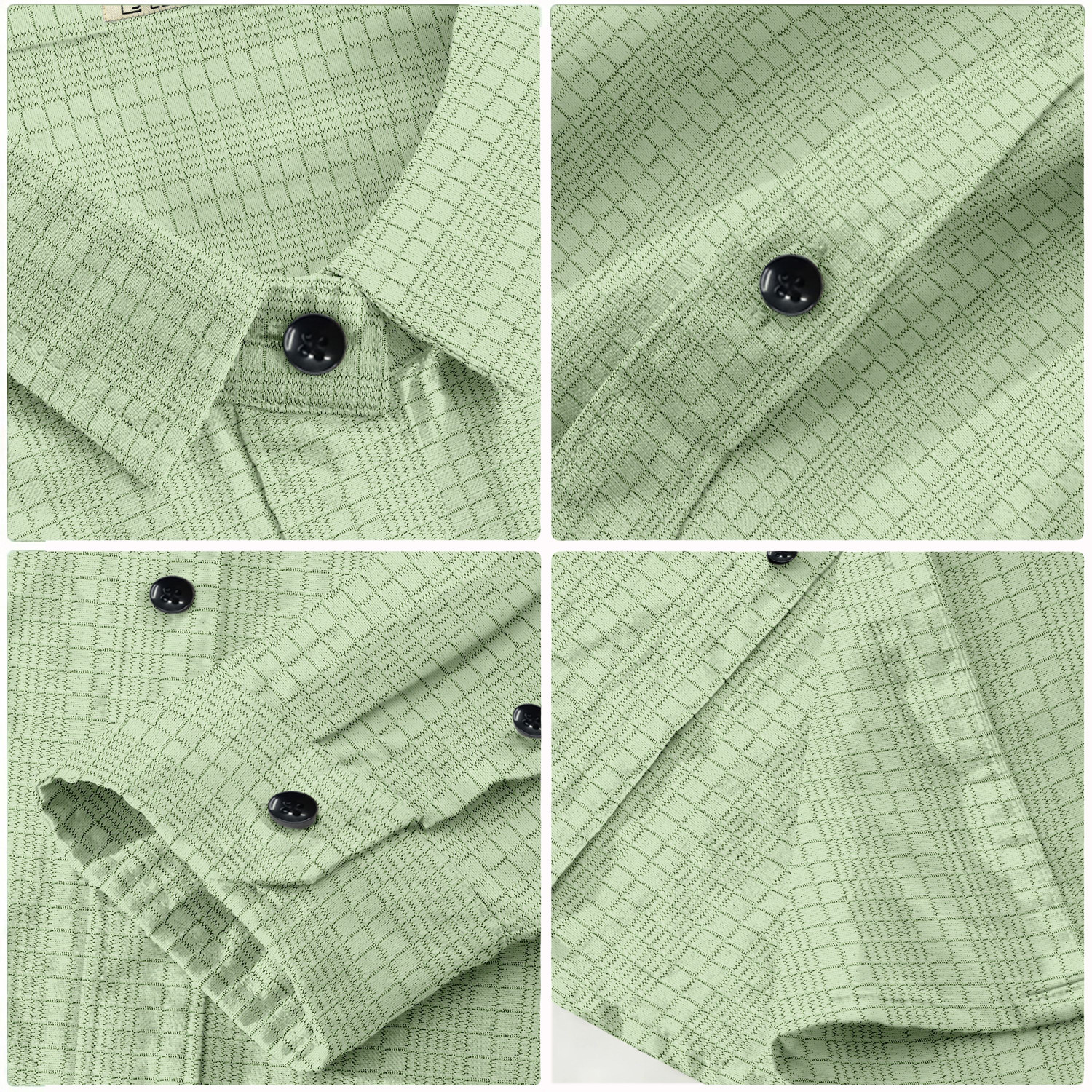 Image of SPOQUE Men Self Design Casual Light Green Shirt