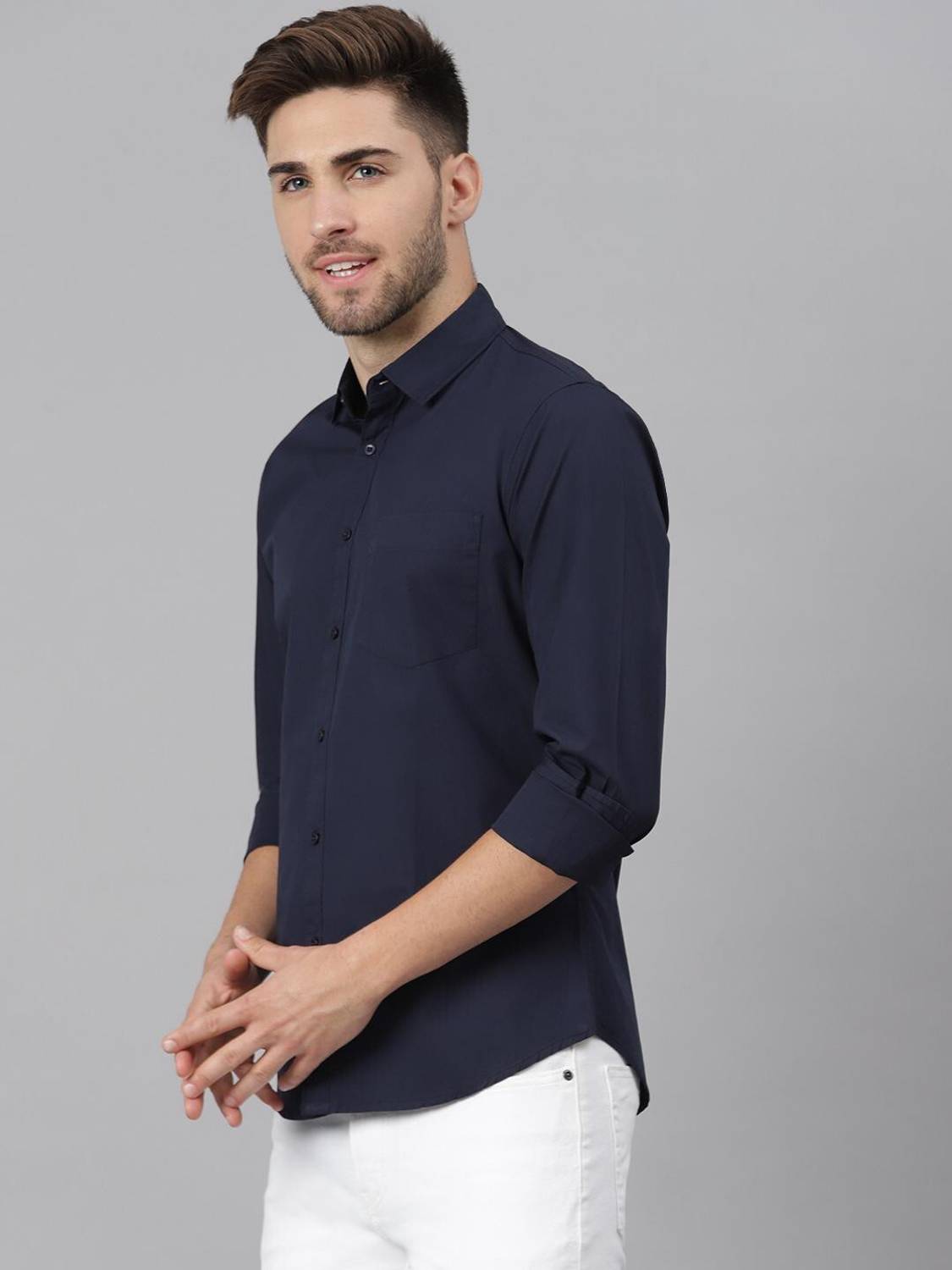 Dennis Lingo Men Dark Blue Shirt - Image 5