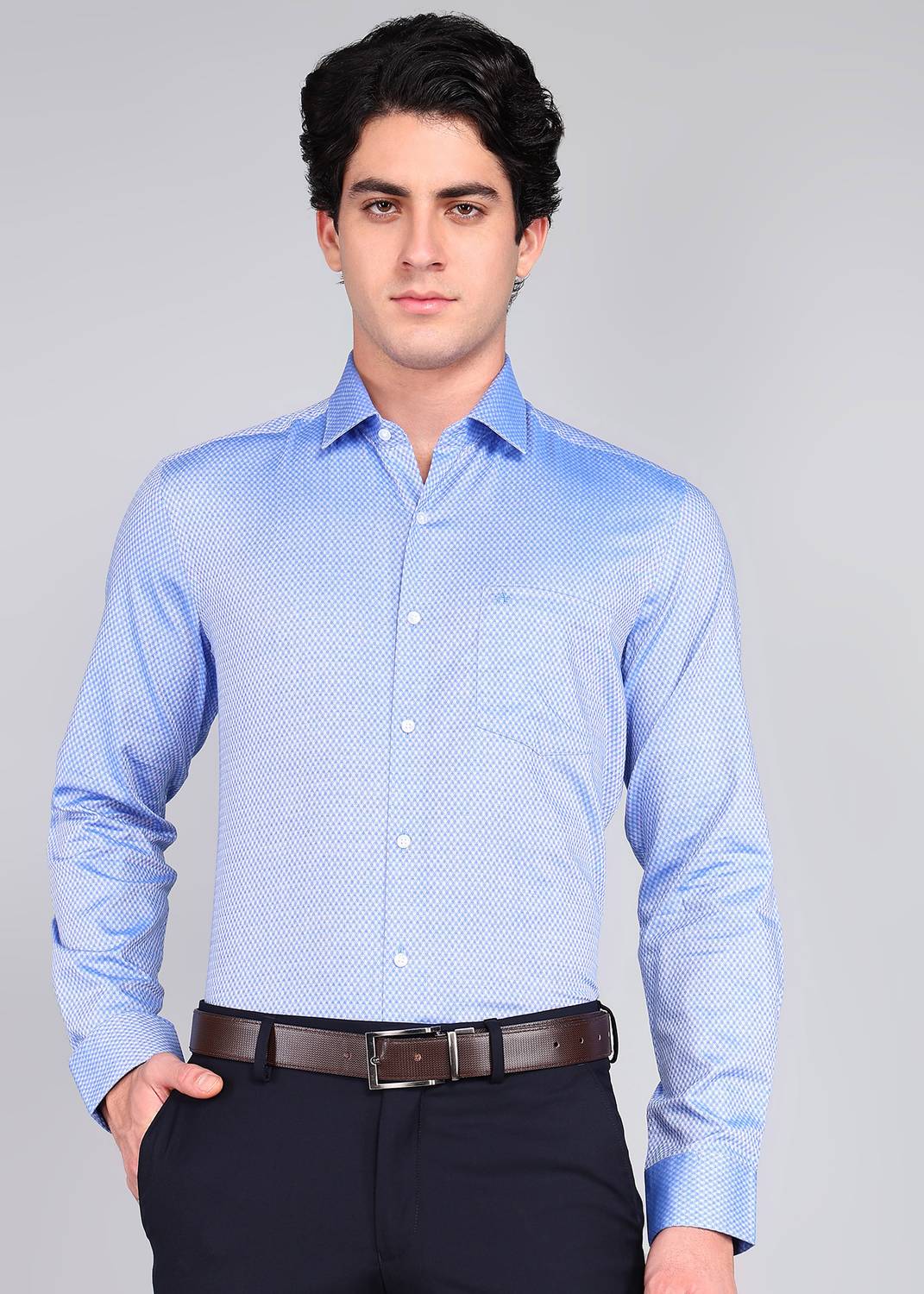 ARROW Men Slim Fit Self Design Spread Collar Formal Shirt