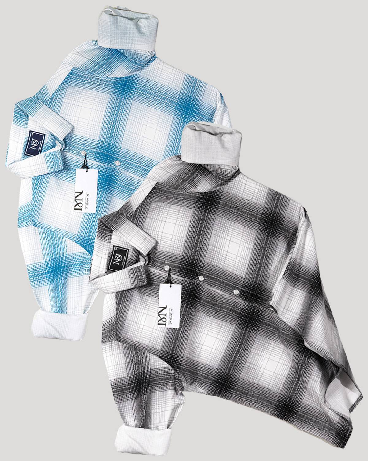 N AND J Men Regular Fit Checkered Spread Collar Casual Shirt - Image 1