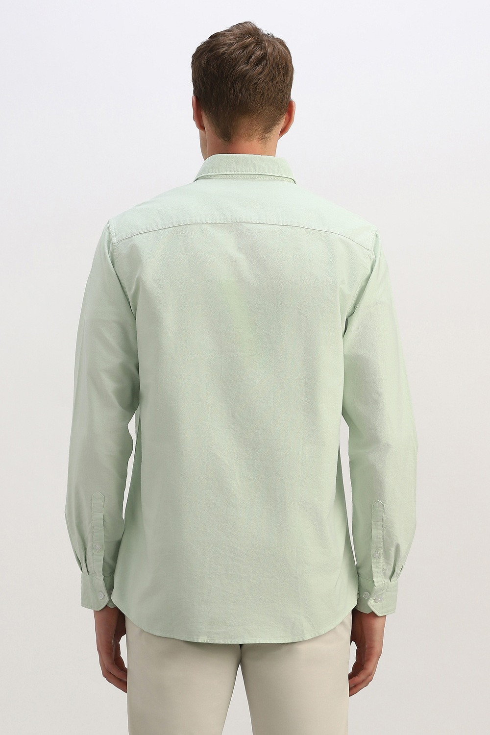 Image of Allen Solly Men Solid Casual Light Green Shirt