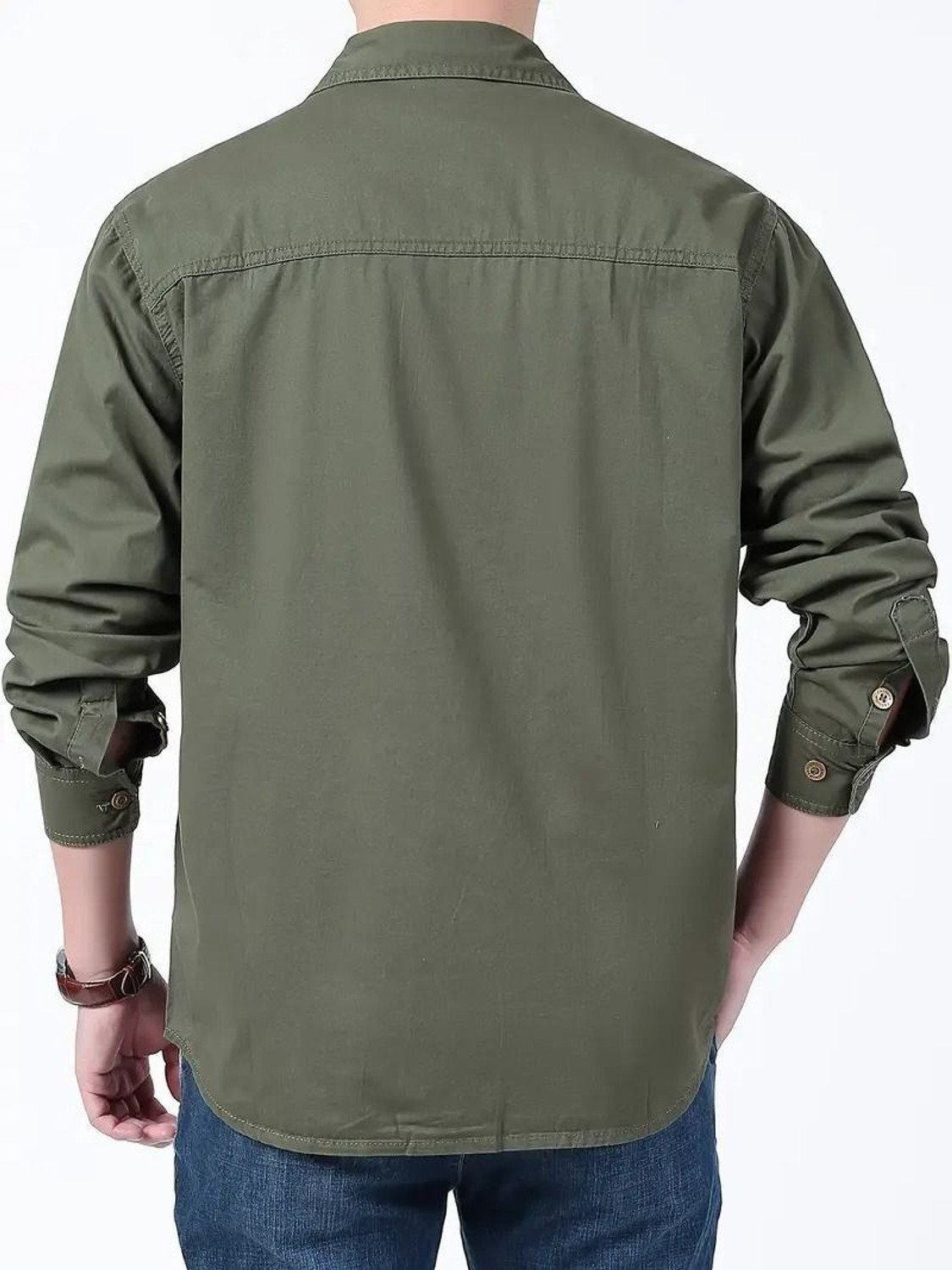Image of sti Men Solid Casual Green Shirt