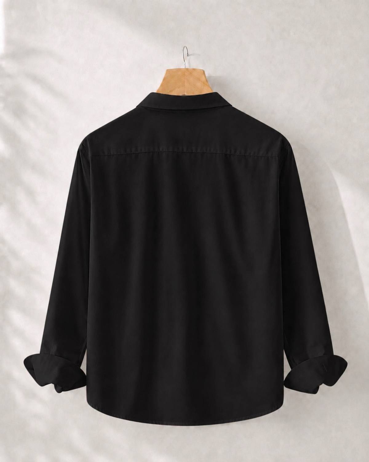 GLOREN Men Slim Fit Solid Spread Collar Casual Shirt - Image 3