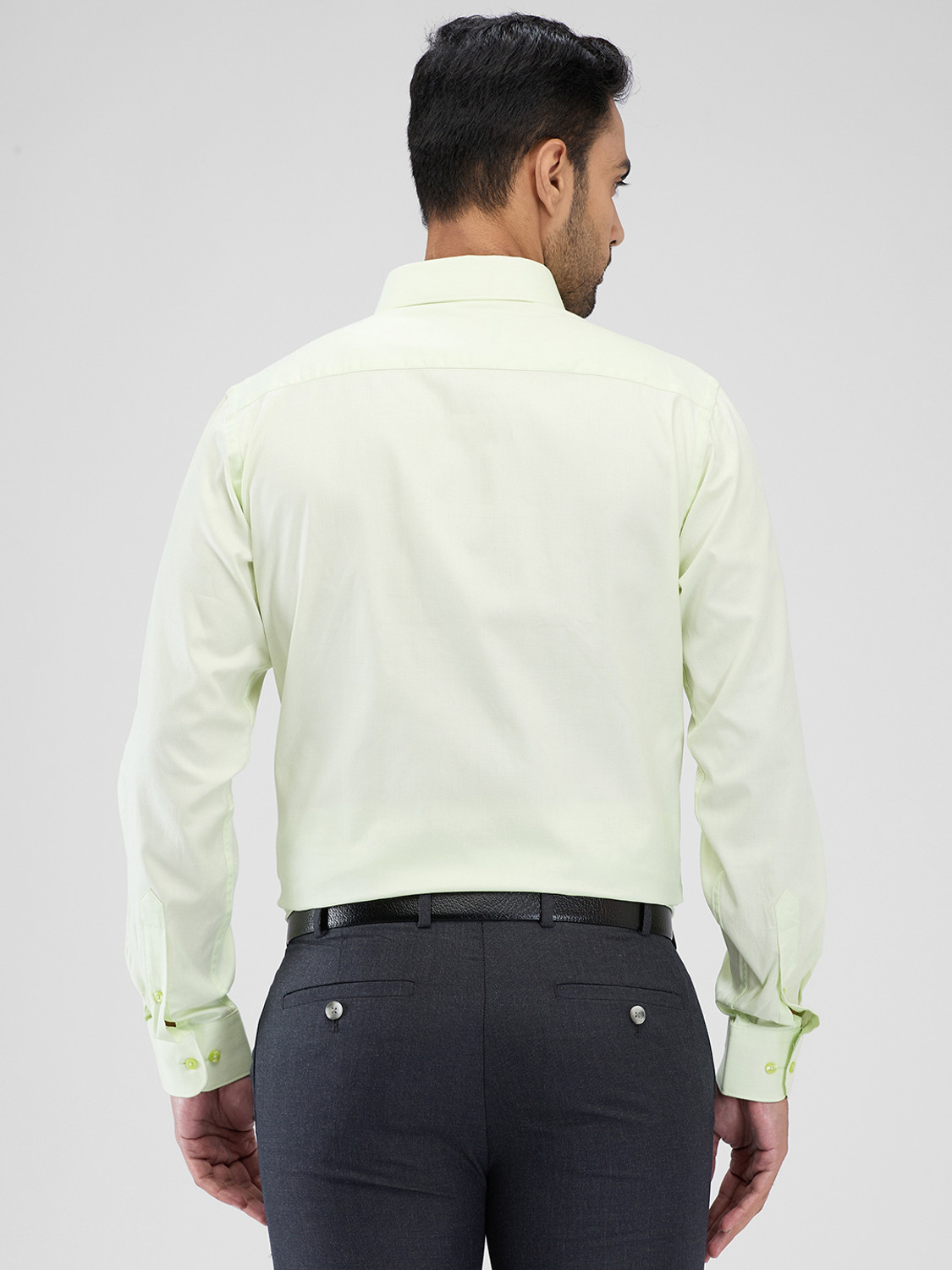 Image of Raymond Men Solid Formal Yellow Shirt