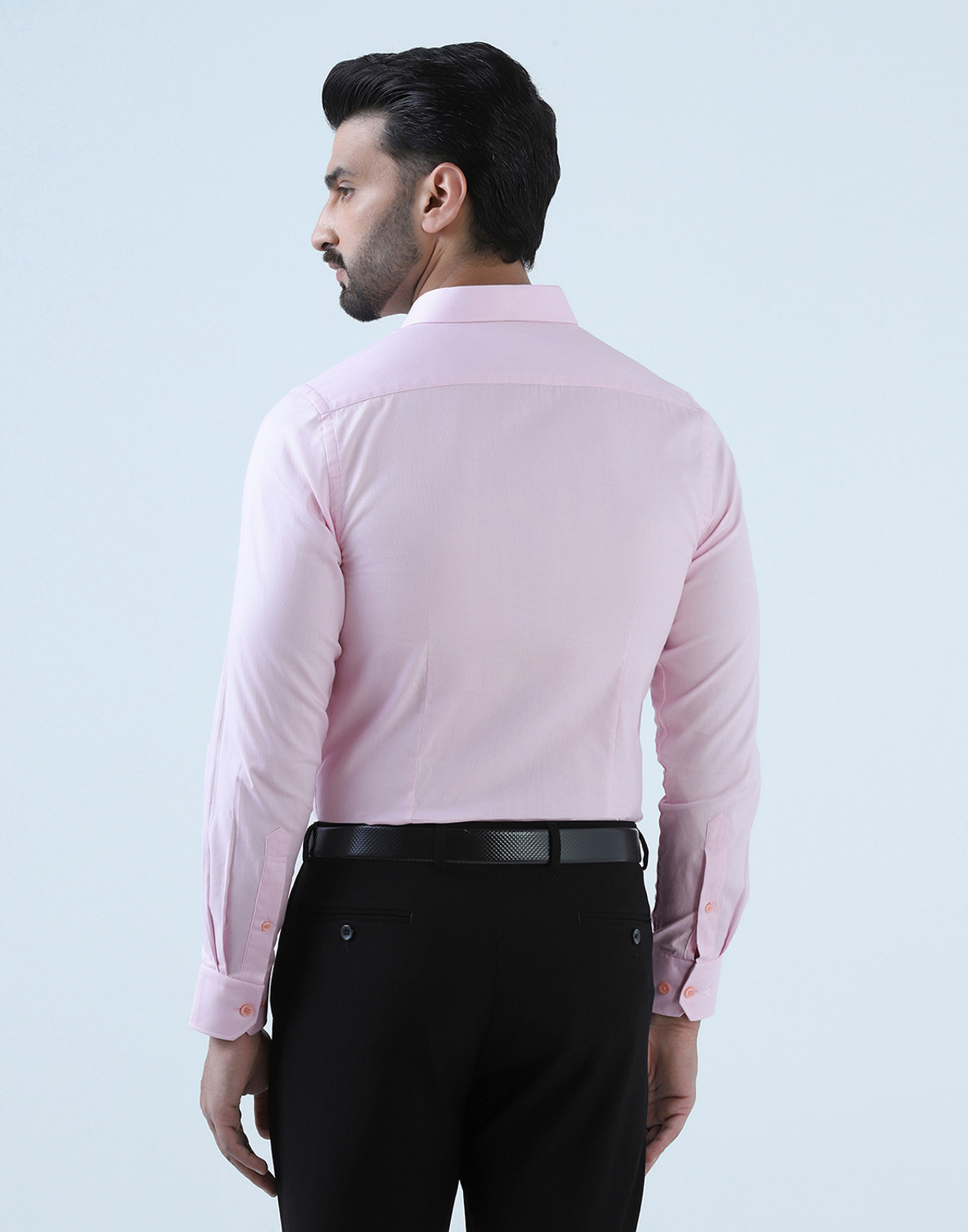 Image of Blackberrys Men Self Design Formal Pink Shirt