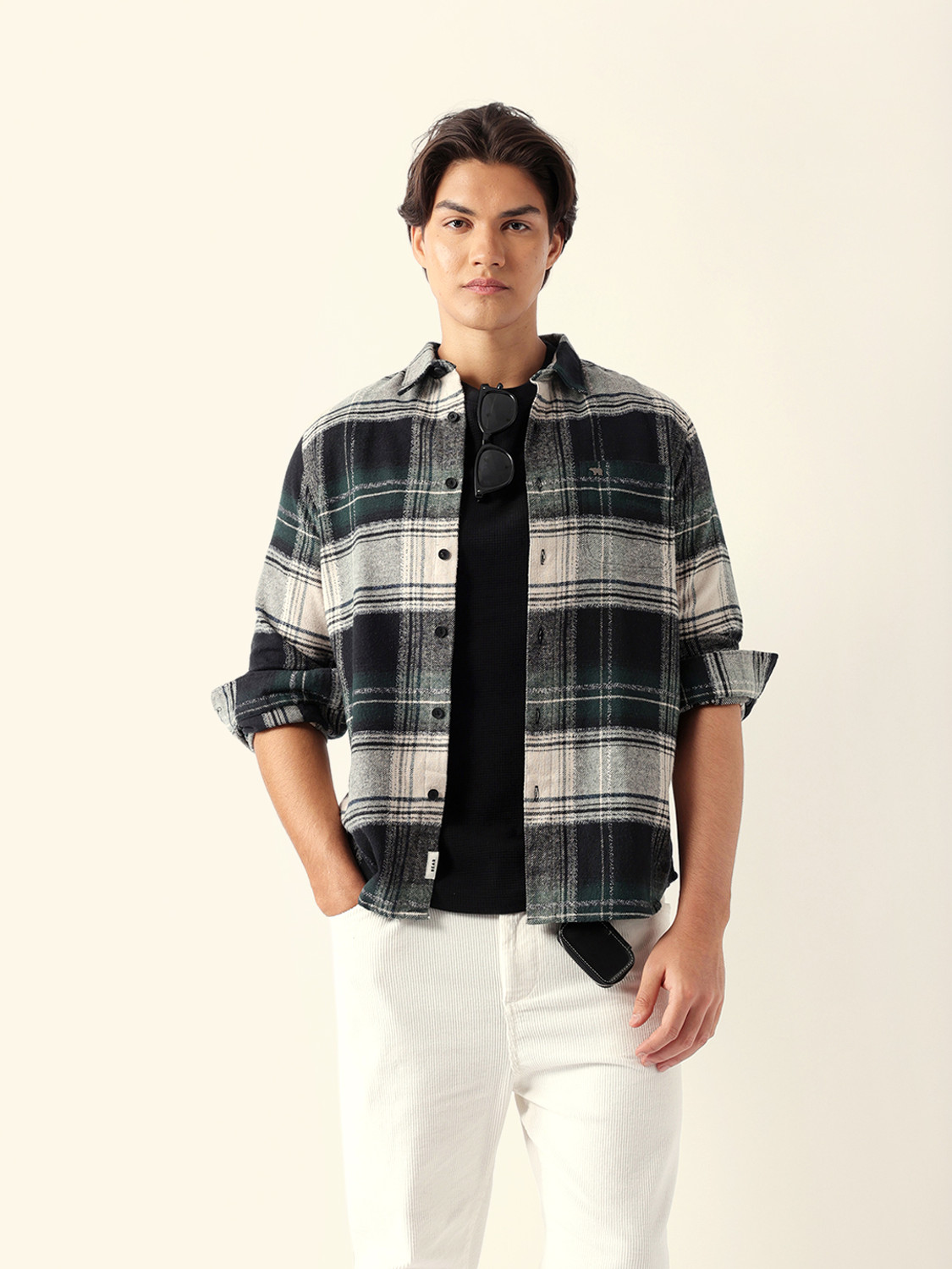Image of THE BEAR HOUSE Men Checkered Casual Multicolor Shirt