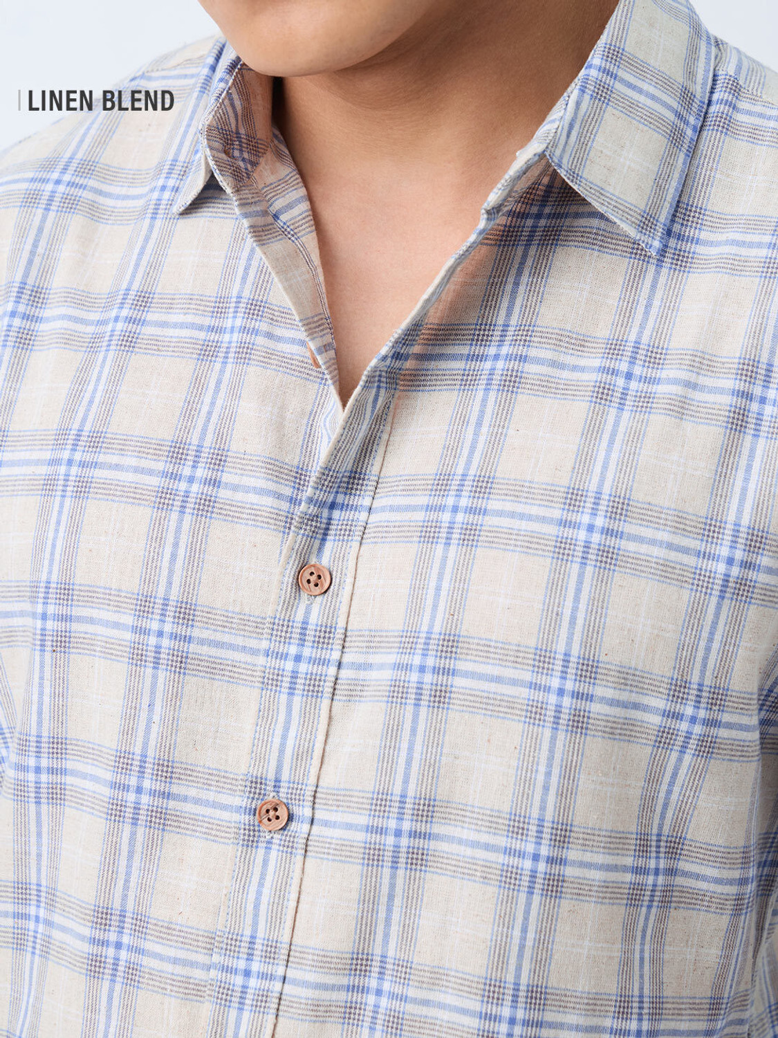 Image of The Souled Store Men Regular Fit Checkered Spread Collar Casual Shirt