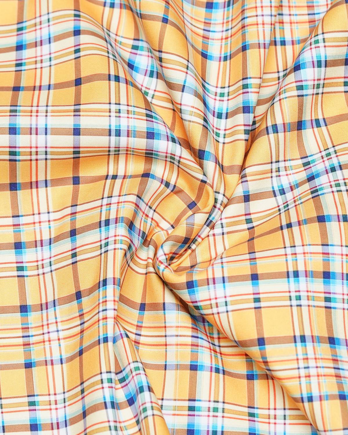 N AND J Men Checkered Yellow Shirt - Image 4
