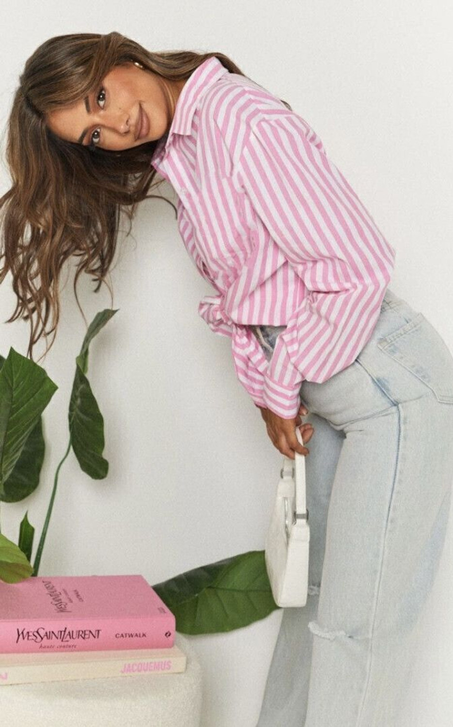 Image of Femibazaar Women Striped Casual Pink Shirt