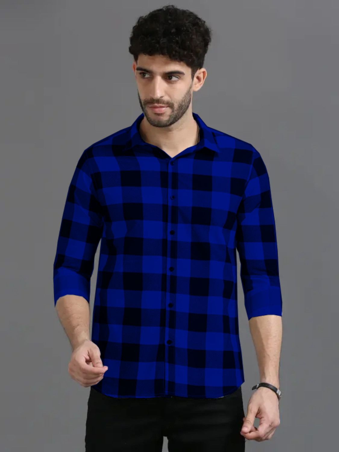 Image of PRINTOUT Men Checkered Casual Multicolor Shirt