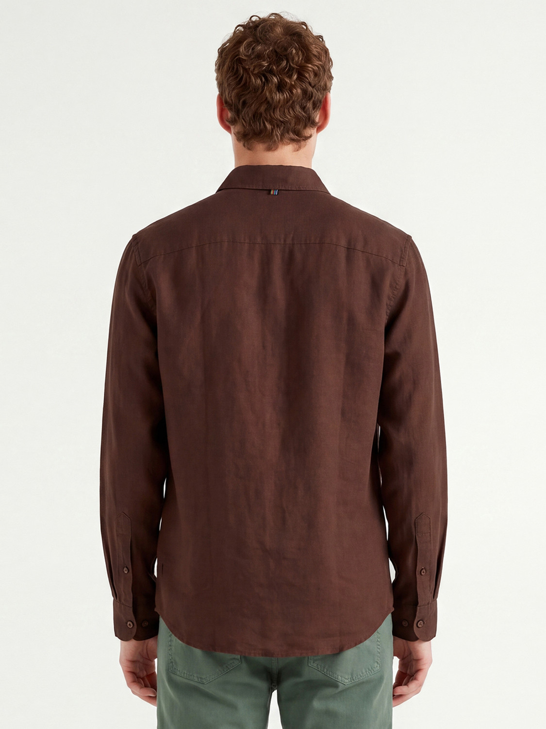 Image of United Colors of Benetton Men Solid Casual Brown Shirt
