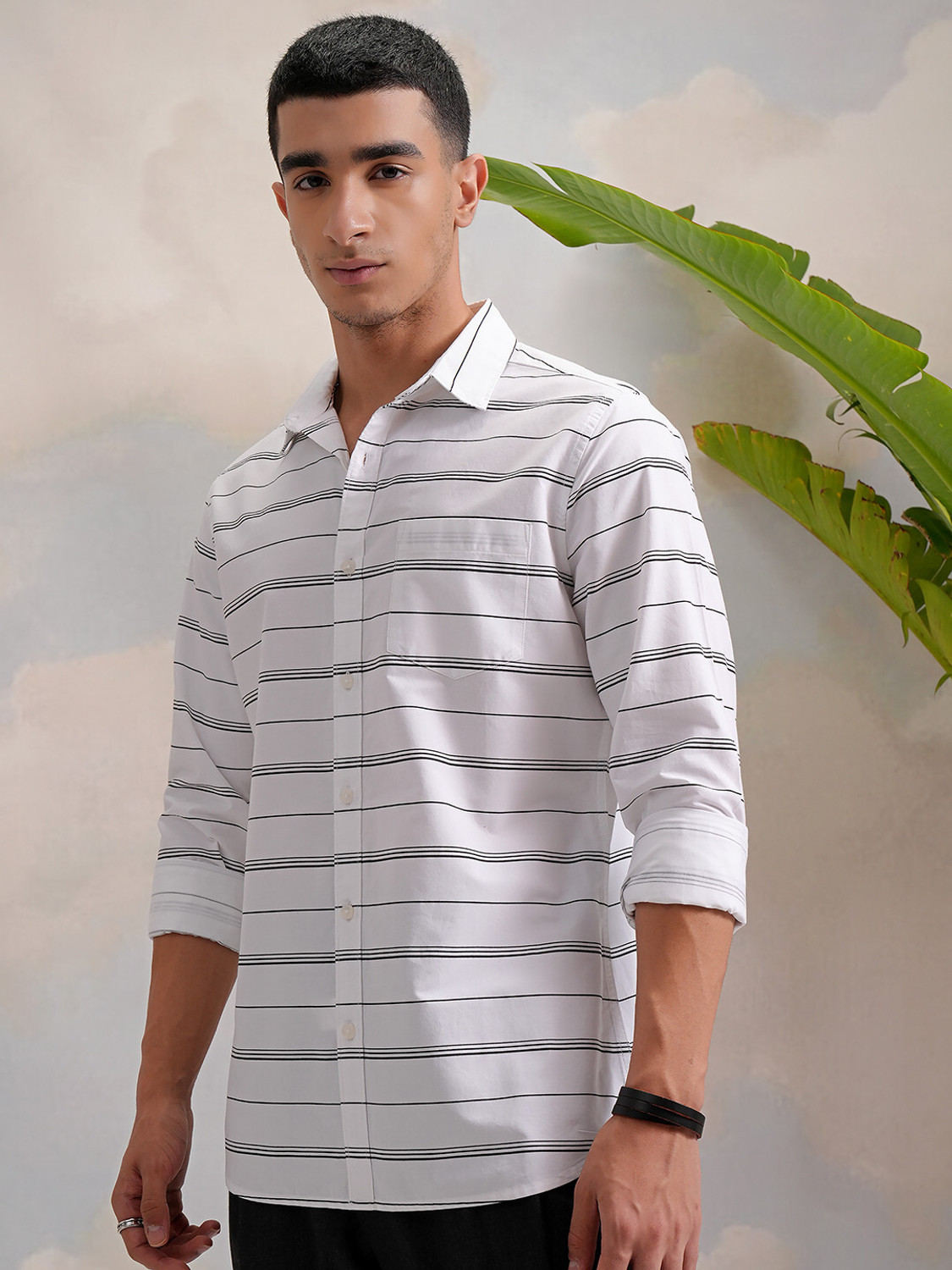 Image of HIGHLANDER Men Striped Formal Multicolor Shirt
