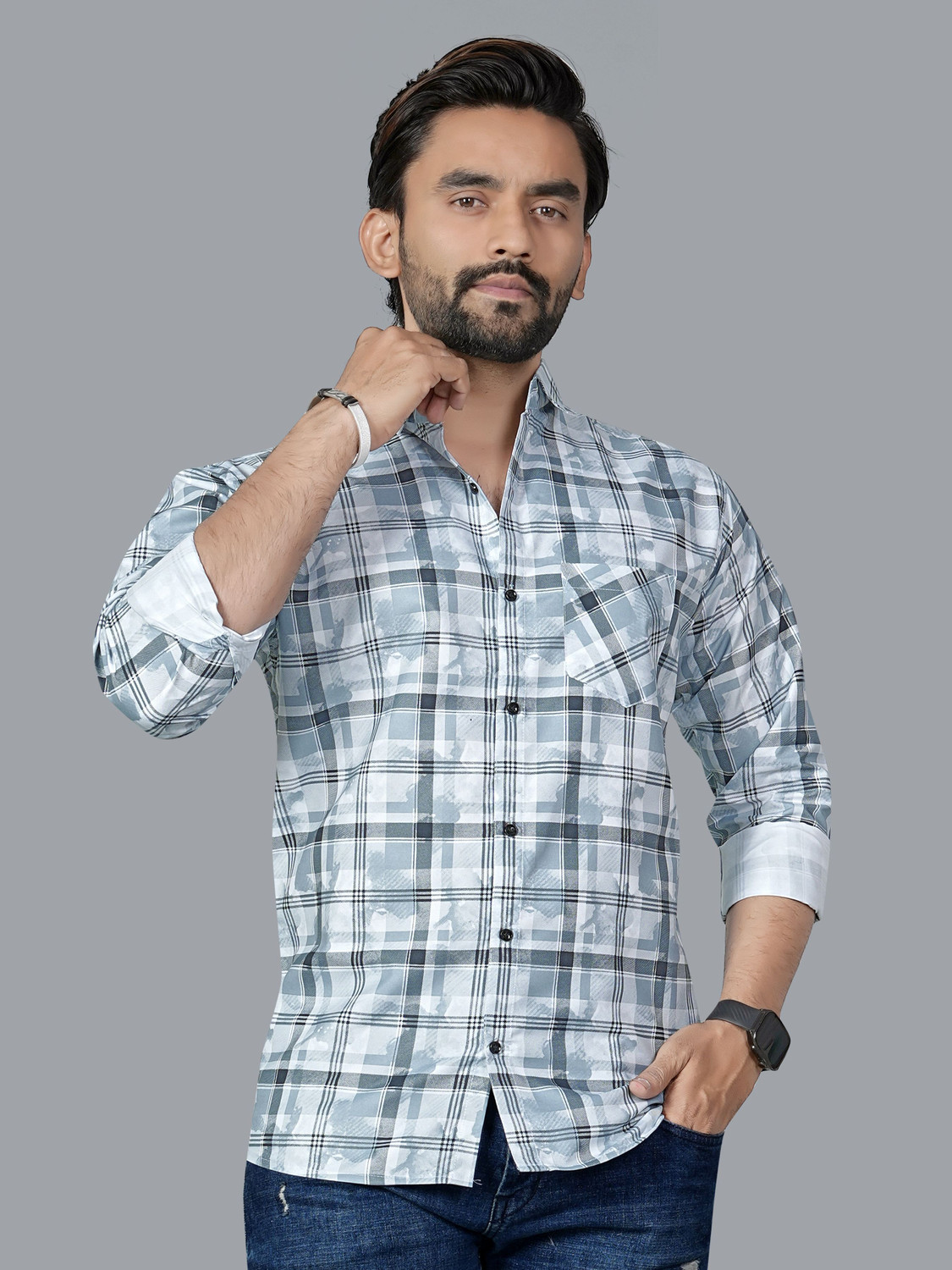 Image of METRONAUT Men Checkered Casual Multicolor Shirt