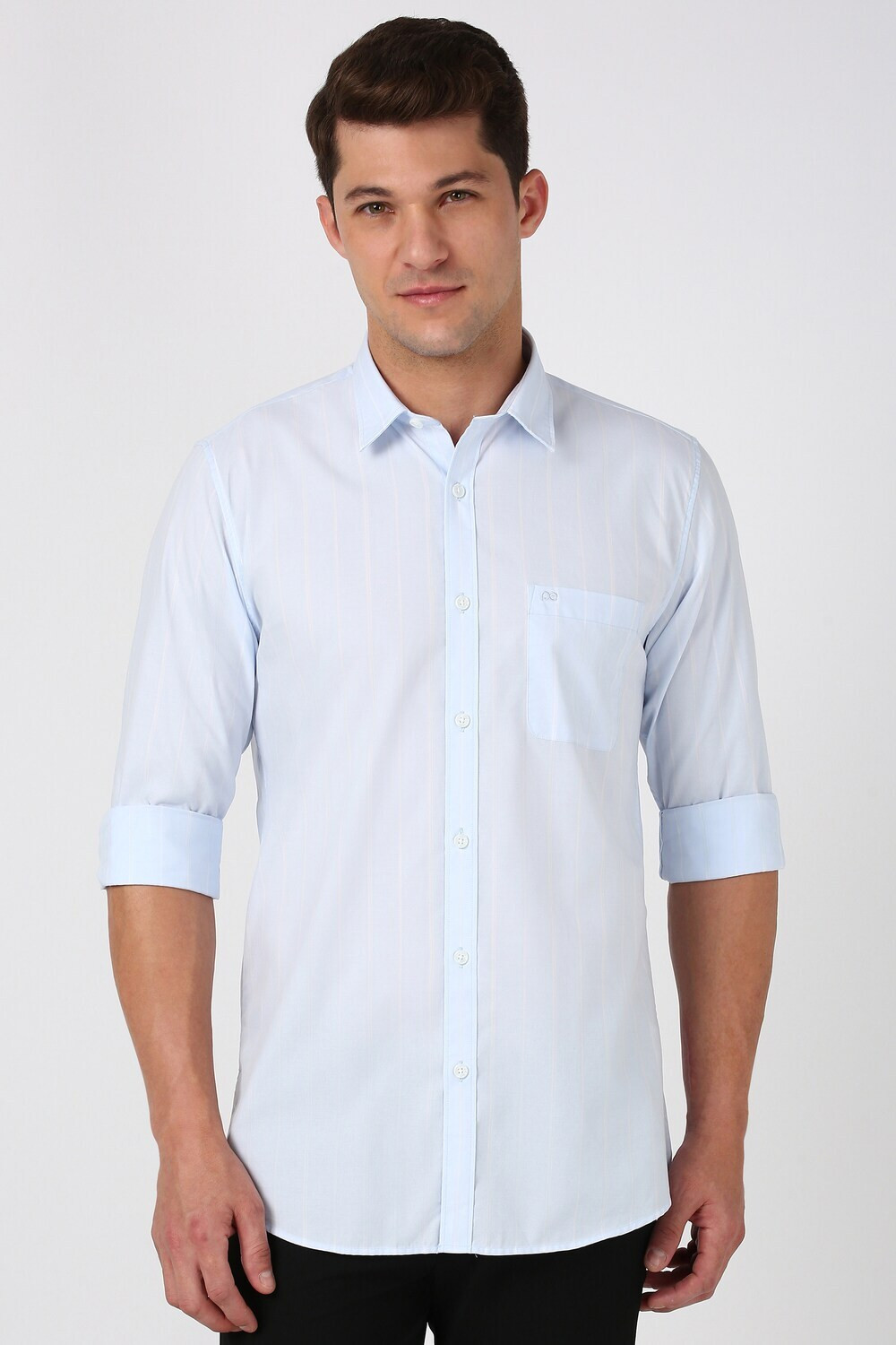 Image of PETER ENGLAND Men Striped Casual Blue Shirt