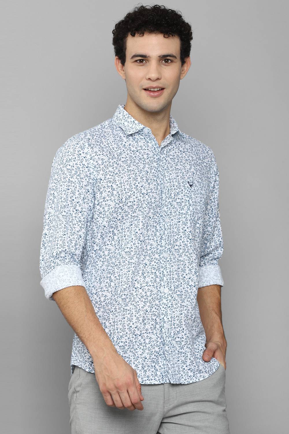 Allen Solly Men Printed Casual Blue Shirt