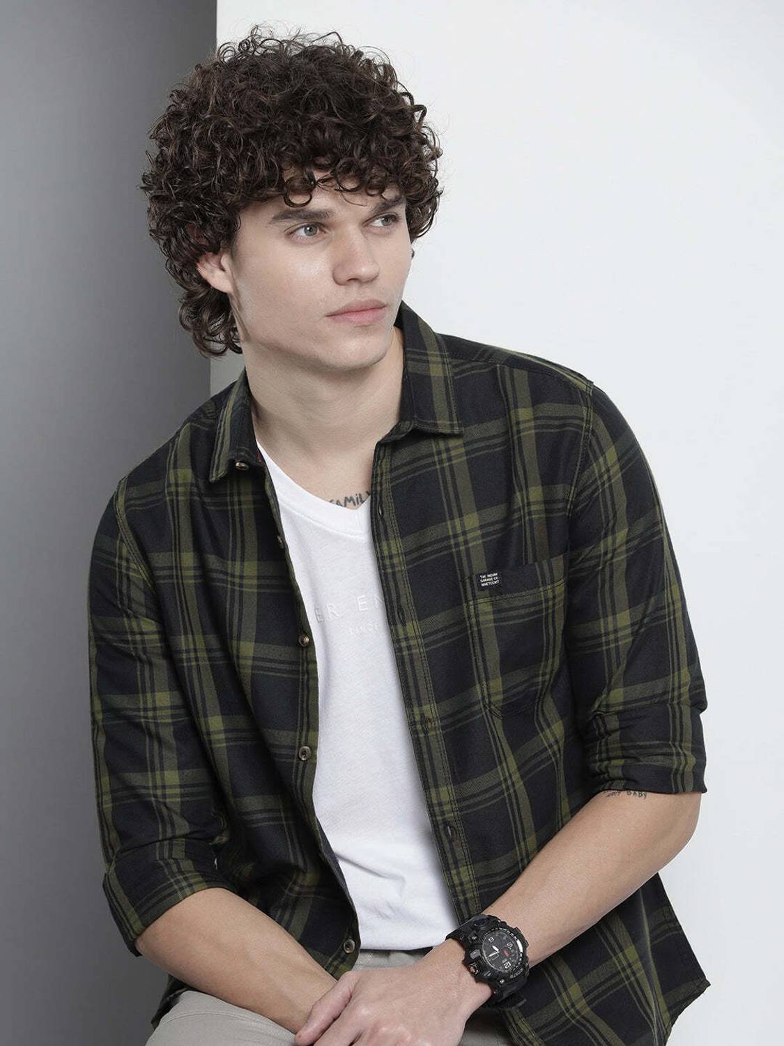 The Indian Garage Co. Men Black Checkered Casual Shirt - Image 1