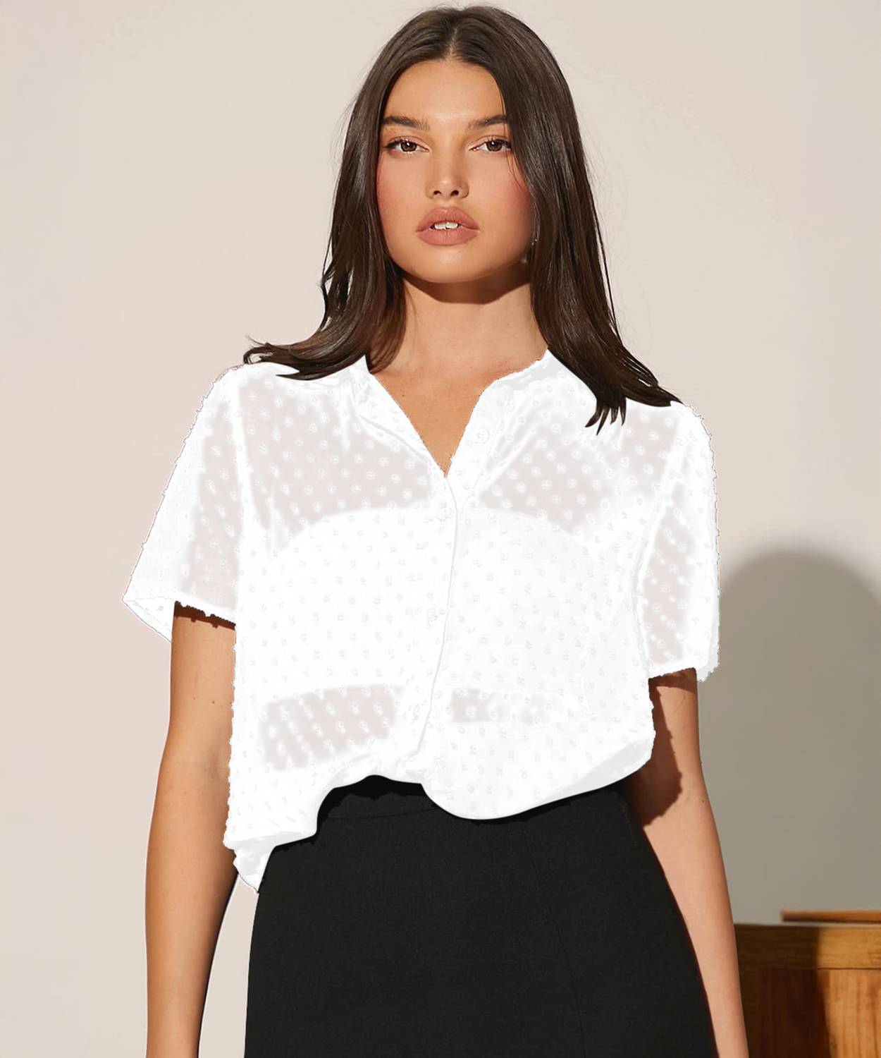 Aahwan Women Solid Casual White Shirt