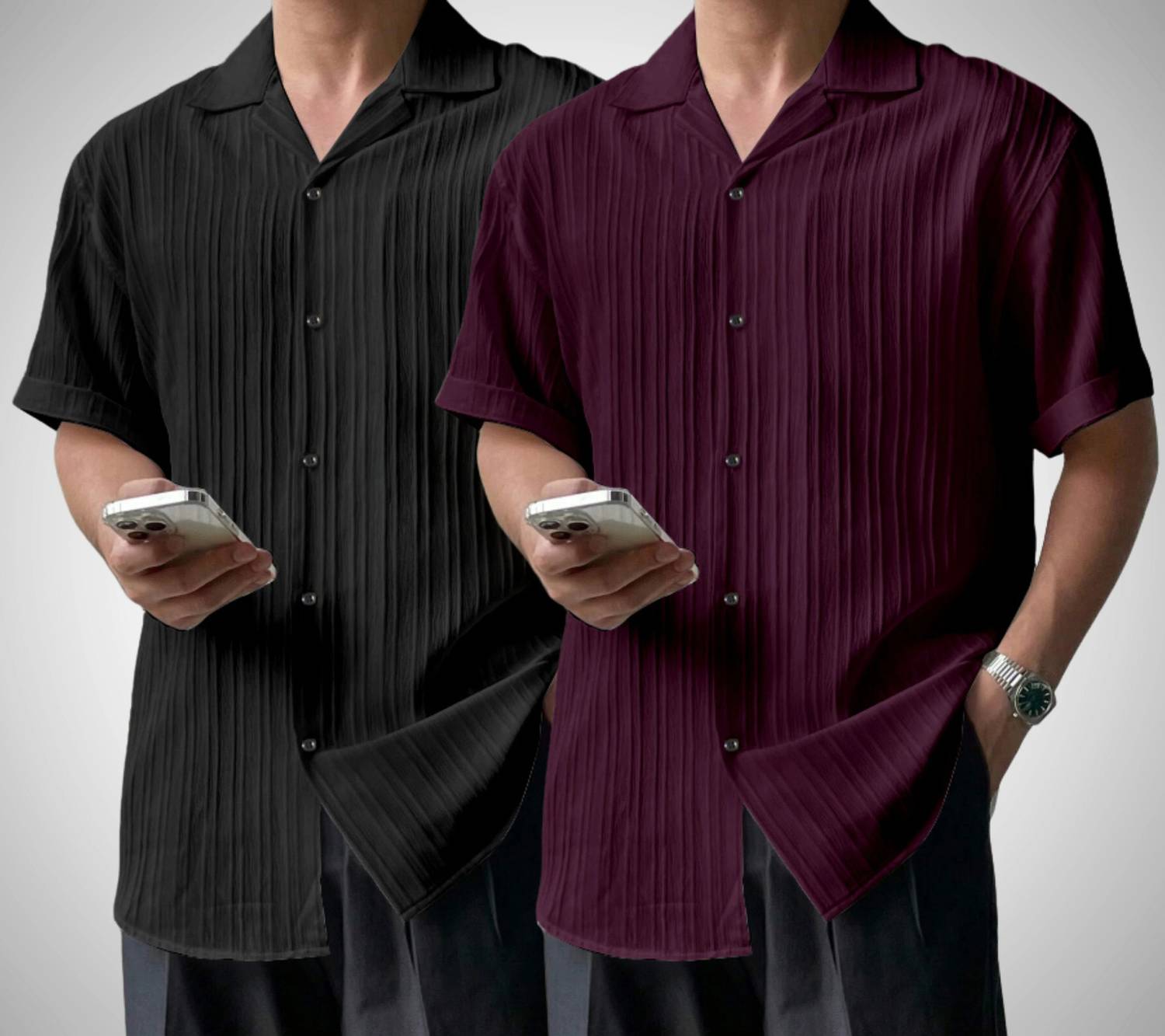 Coofandy Men Solid Casual Multicolor Shirt