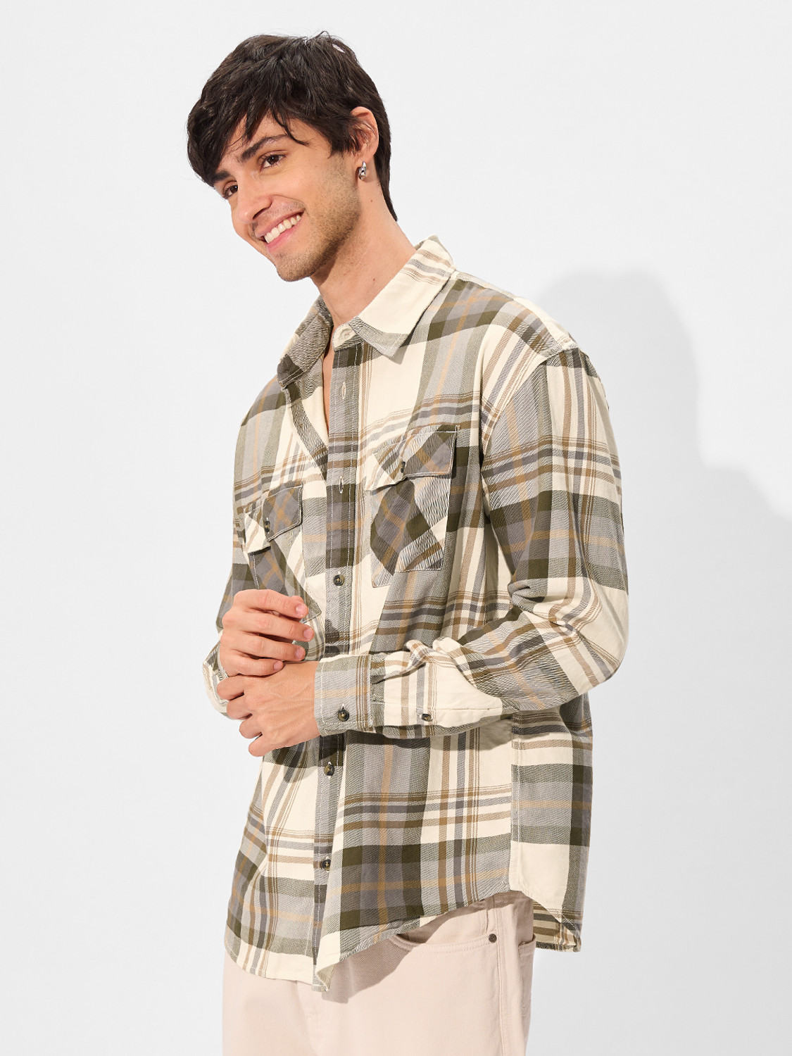 Image of The Souled Store Men Checkered Casual Multicolor Shirt