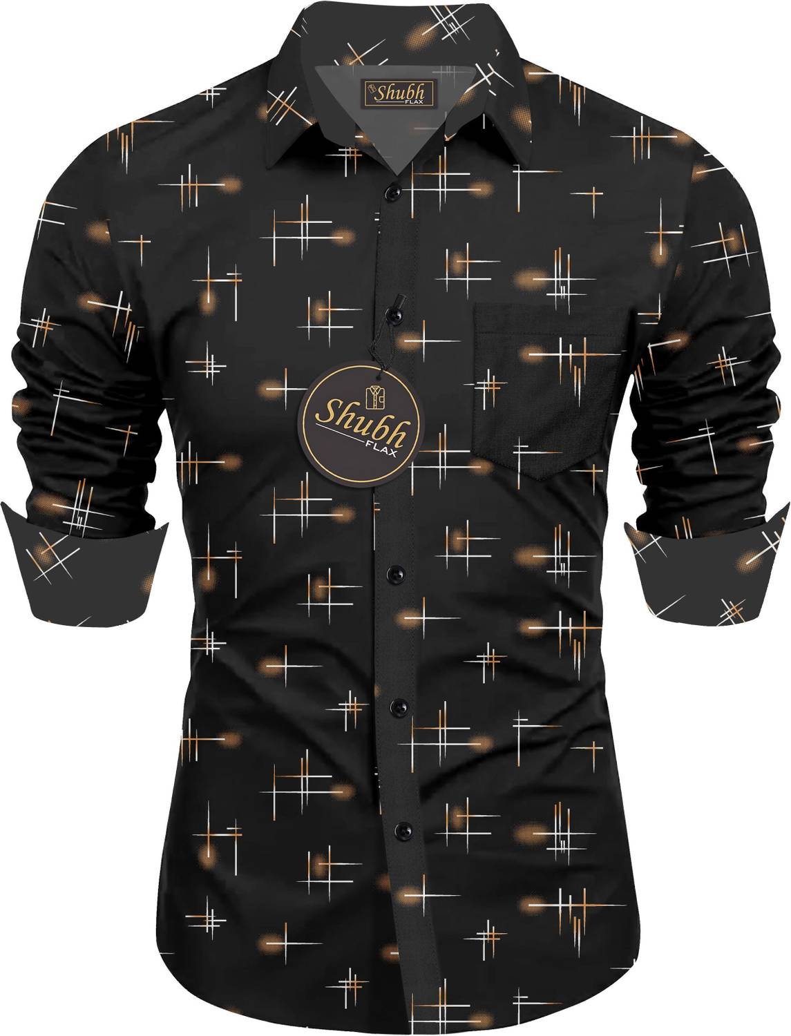 SHUBHFLAX Men Printed Black Formal Shirt - Image 2