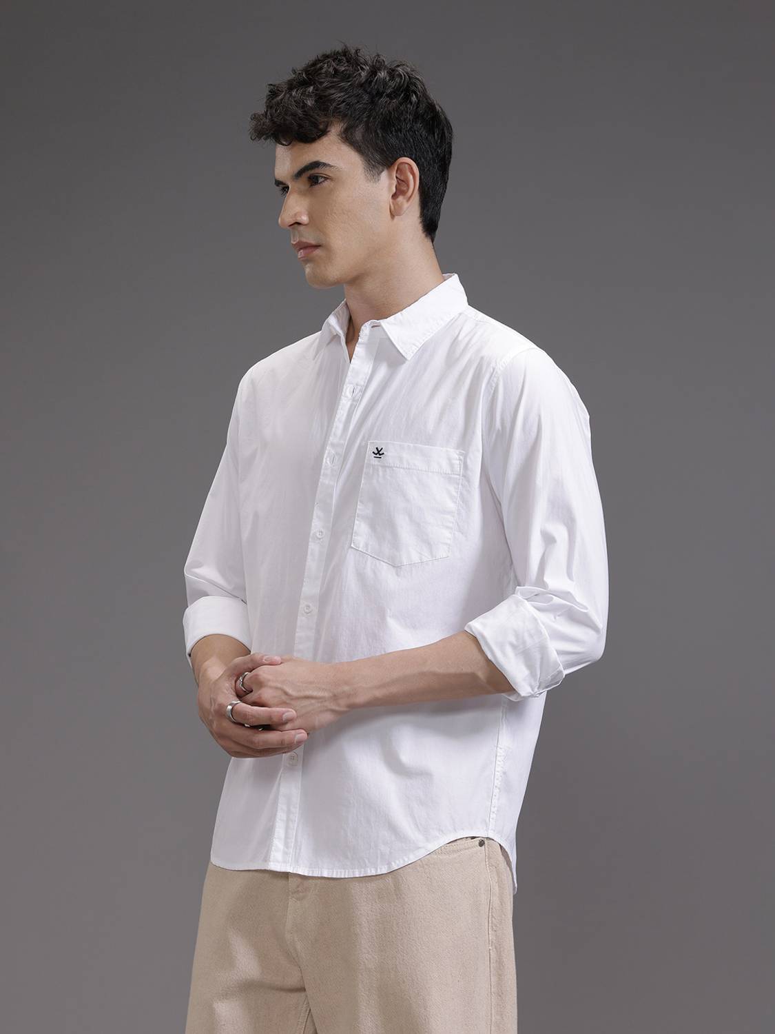 WROGN Men Solid Casual White Shirt - Image 4