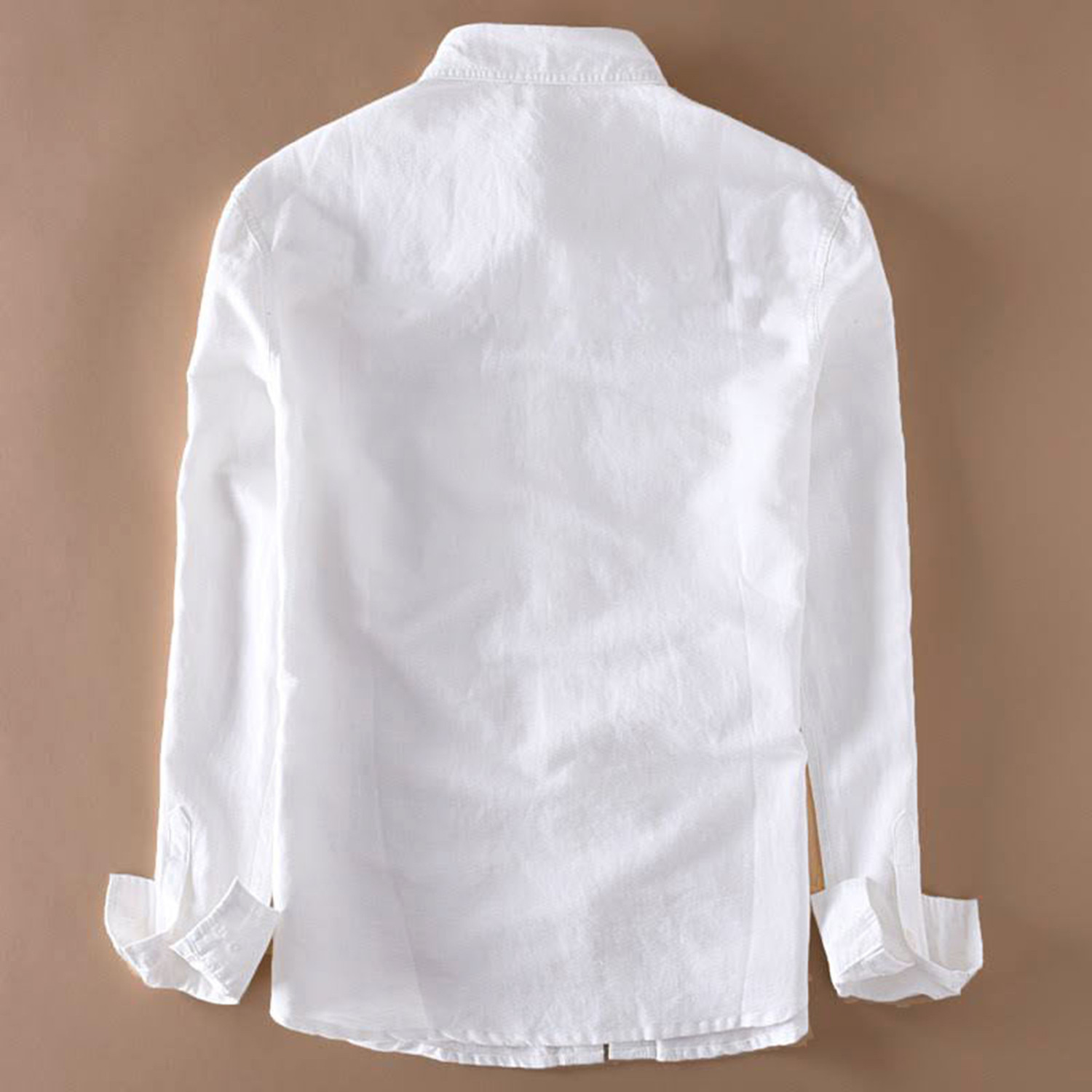 Image of Blue dove Men Solid Casual White Shirt