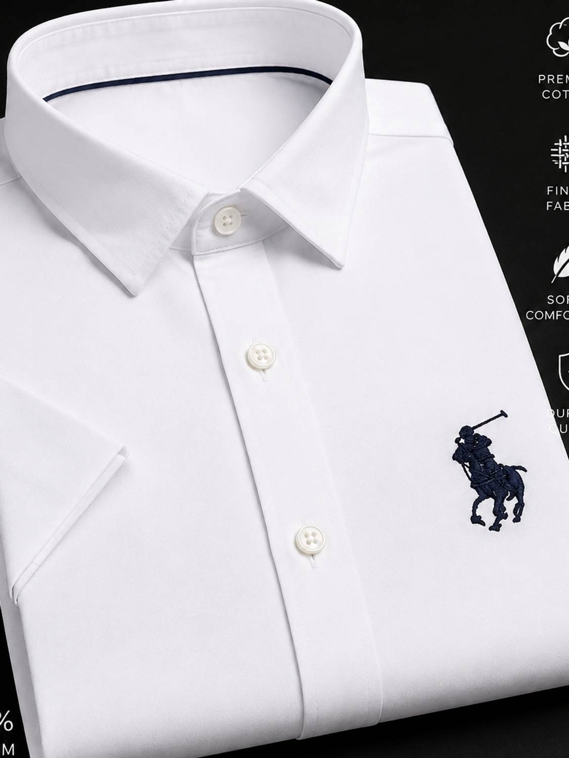 HUNK Men Solid White Formal Shirt - Image 3