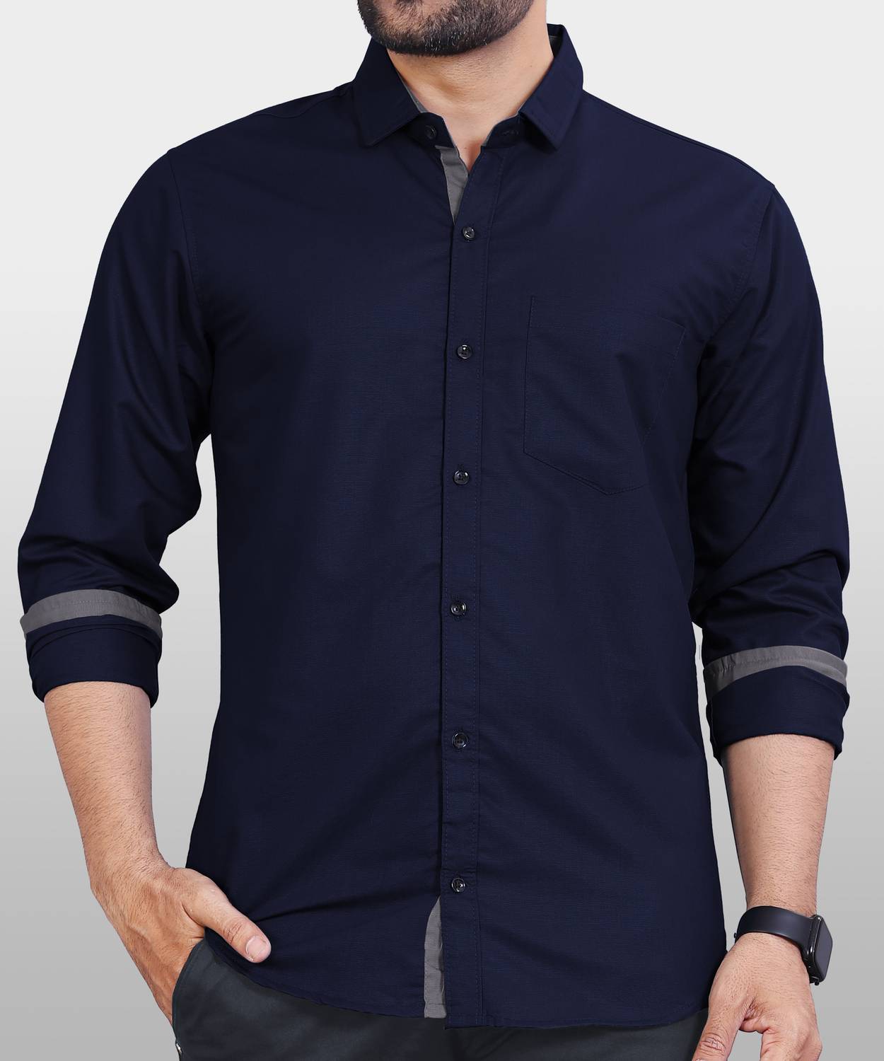 METRONAUT Men Regular Fit Solid Button Down Collar Casual Shirt