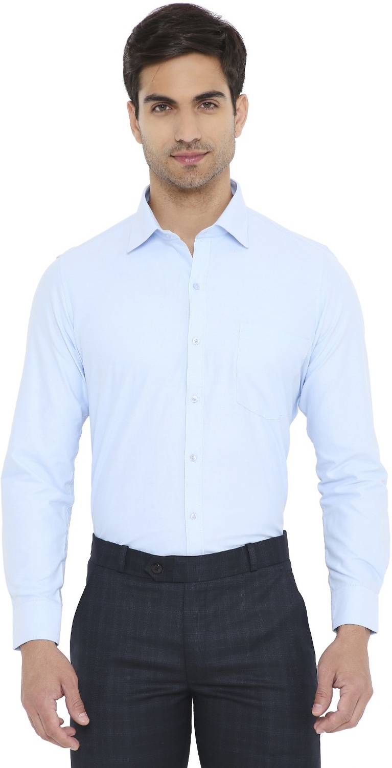 Associated Uniforms Men Solid Formal Light Blue Shirt