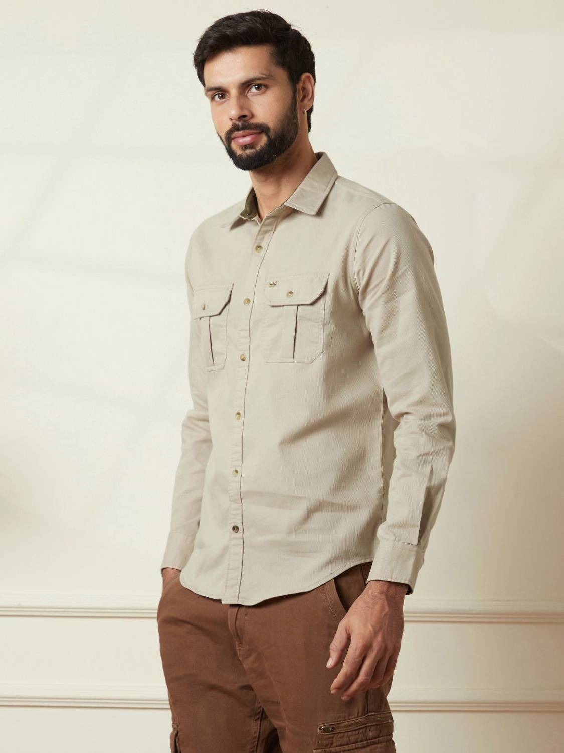 WROGN Men Beige Casual Shirt - Image 4