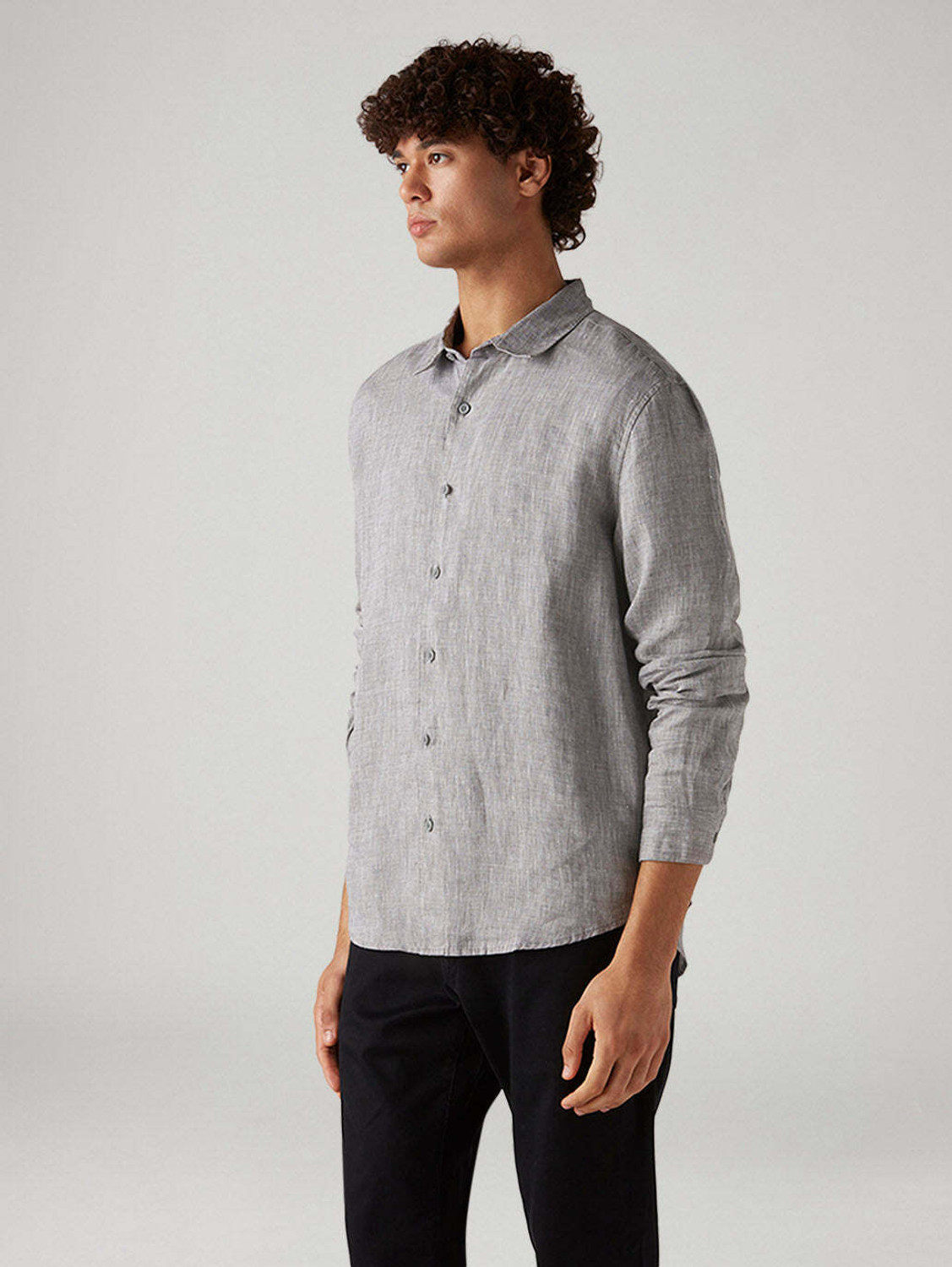 Image of LEVI'S Men Self Design Casual Grey Shirt