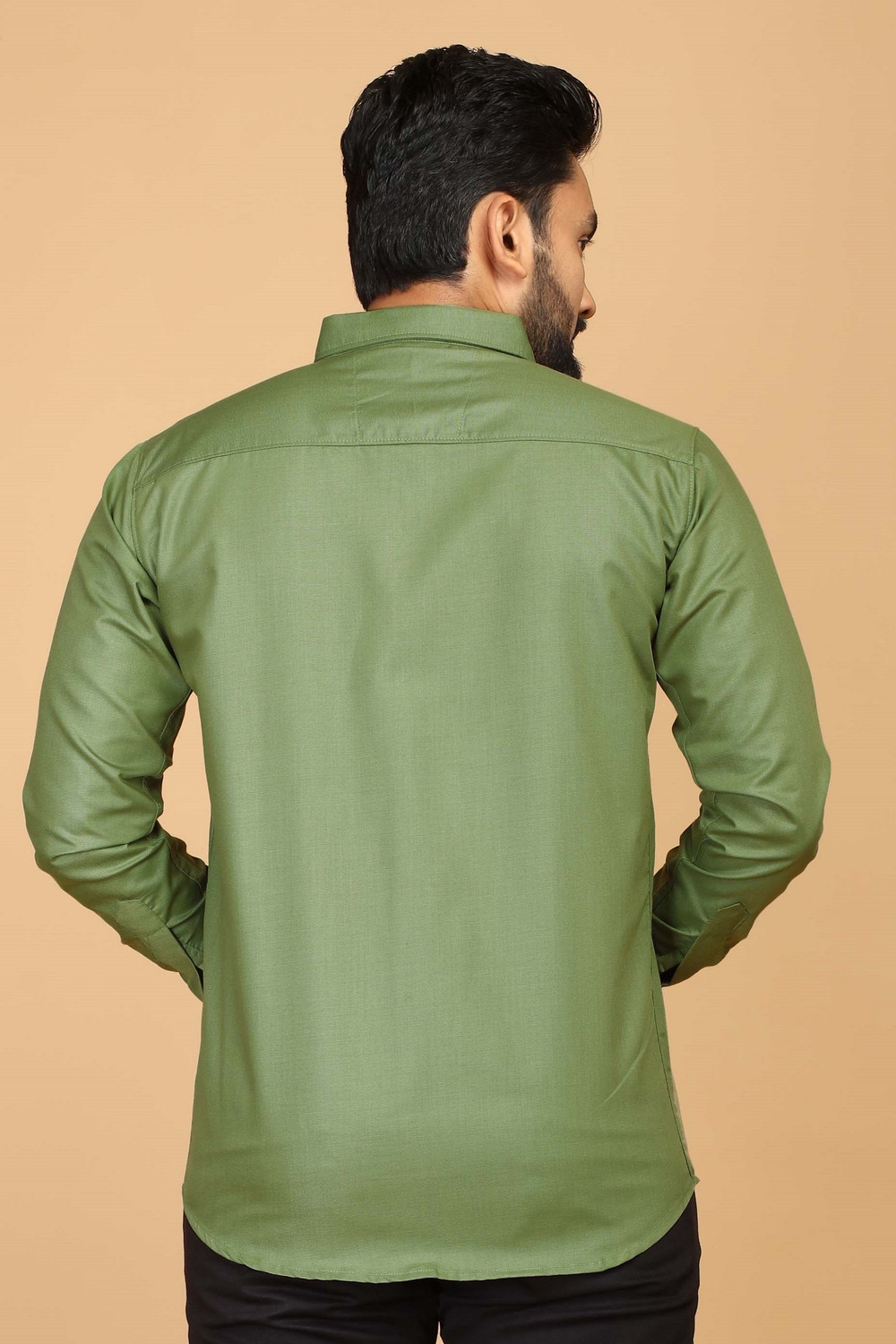 Image of sti Men Solid Casual Light Green Shirt