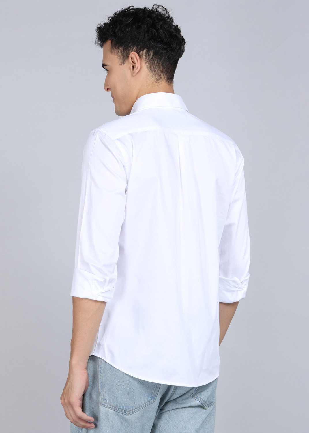 Image of U.S. POLO ASSN. Men Solid Casual White Shirt