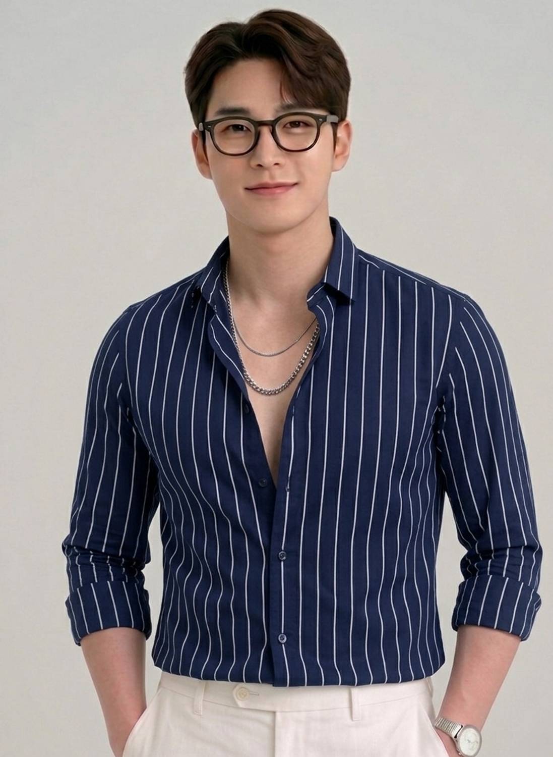 SEEWAYS Men Blue Striped Casual Shirt - Image 4