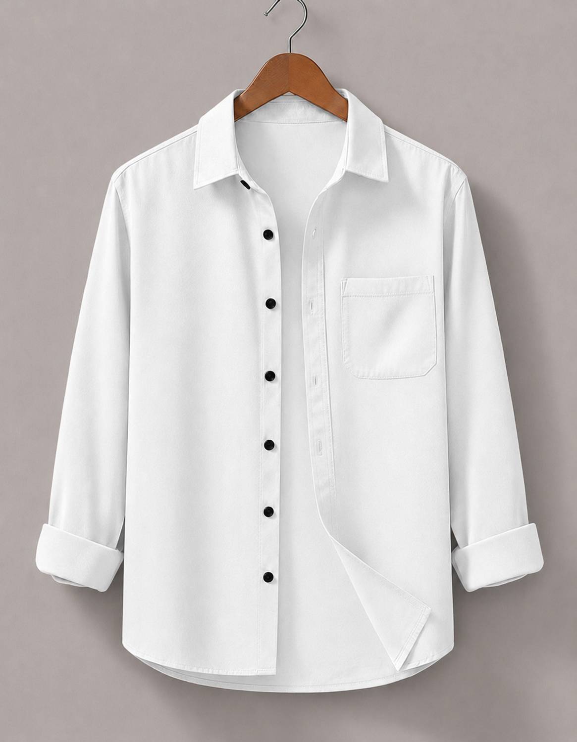 mozero Men White Casual Shirt - Image 1