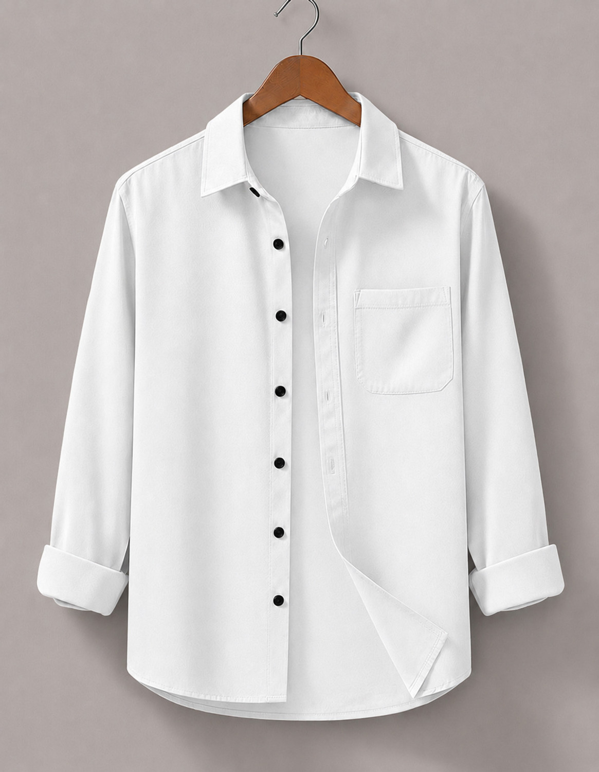 Image of mozero Men Solid Casual White, Purple Shirt