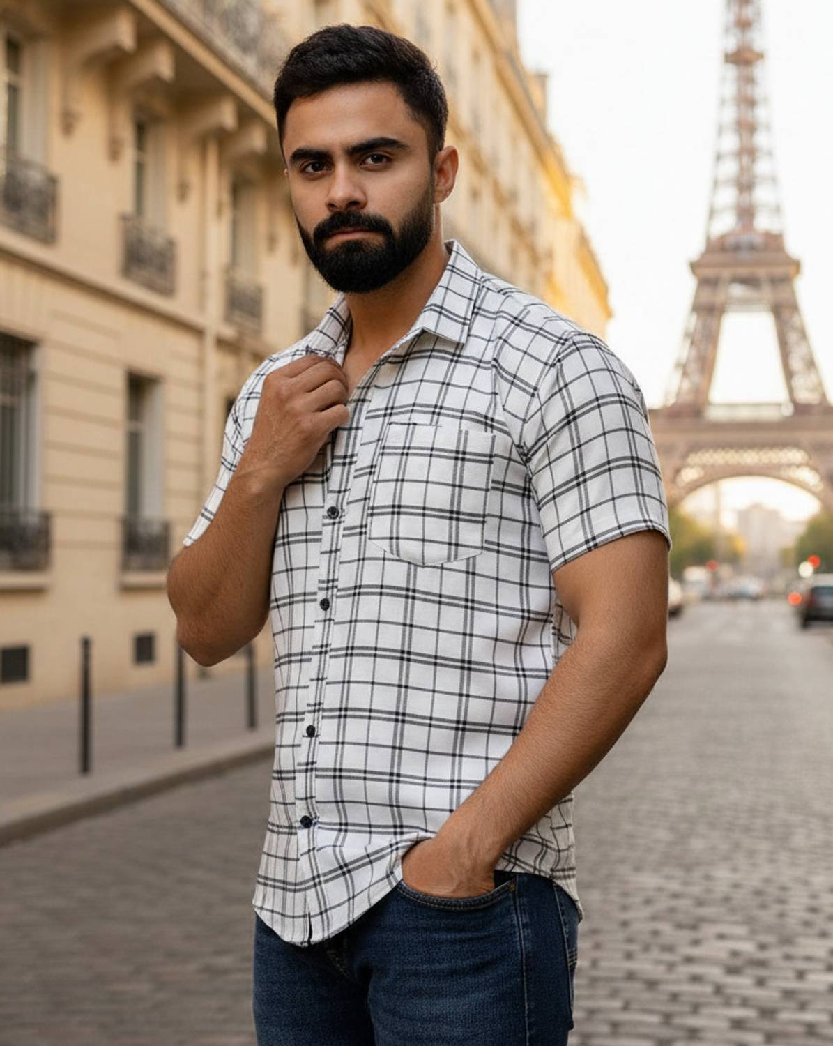 AUZAAI COLLECTION Men Checkered Casual Multicolor Shirt