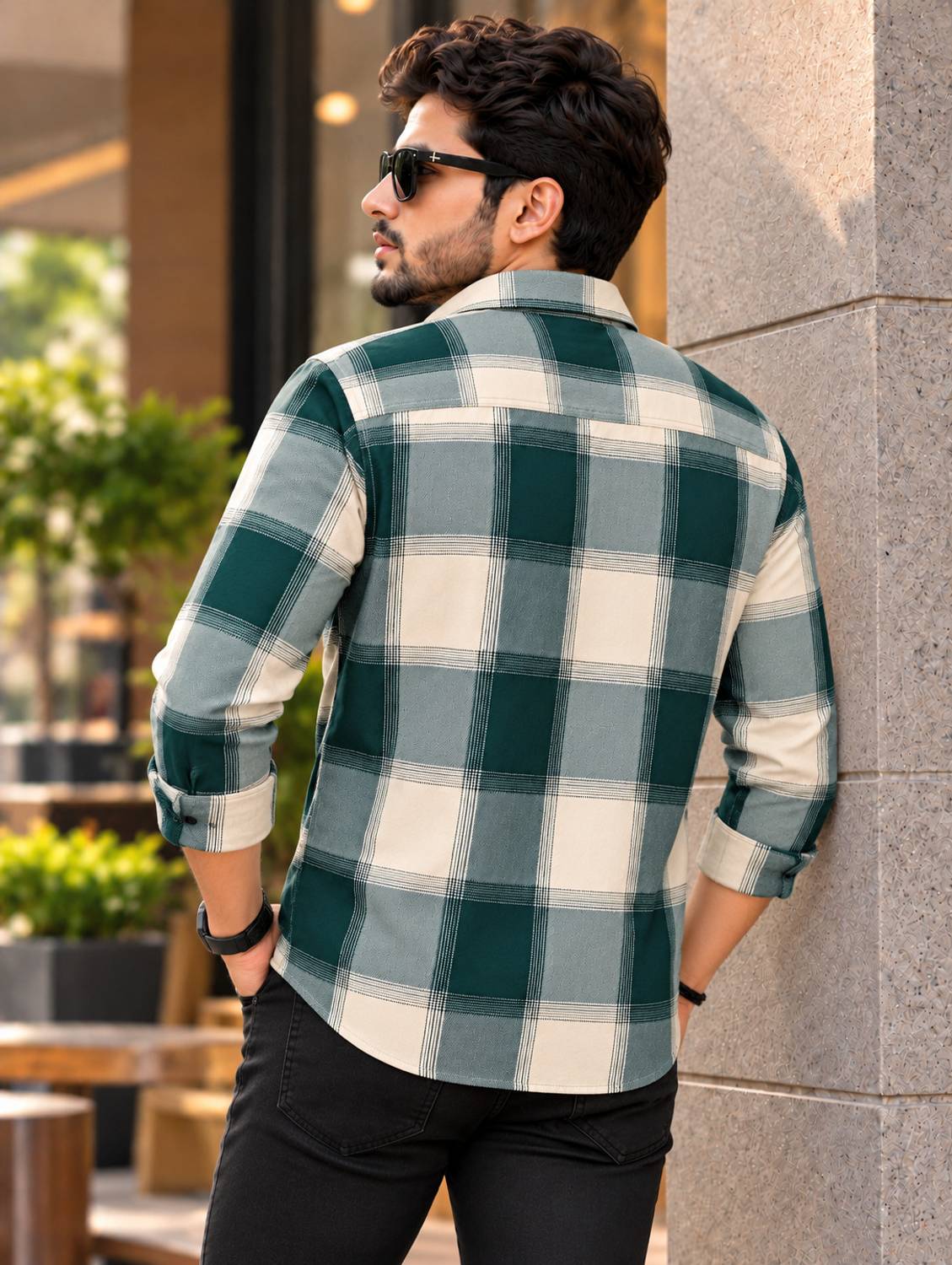 STR Men Green Checkered Casual Shirt - Image 4