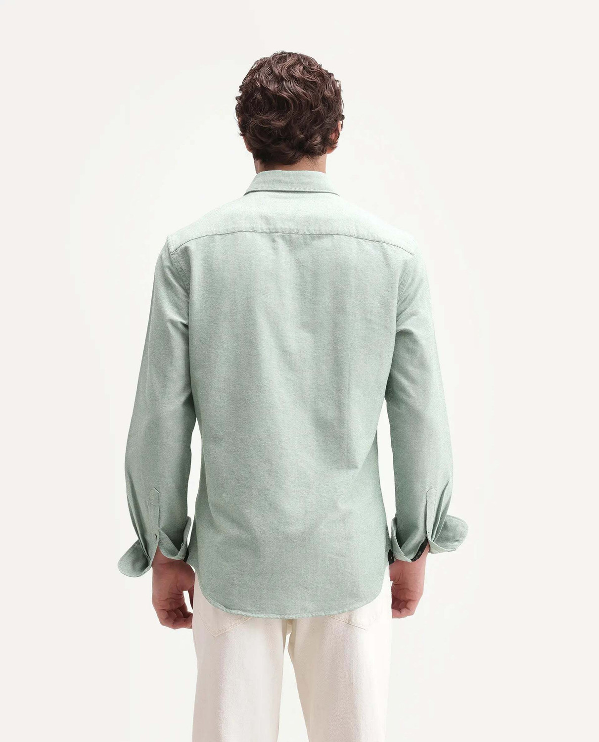 Image of RARE RABBIT Men Solid Casual Green Shirt