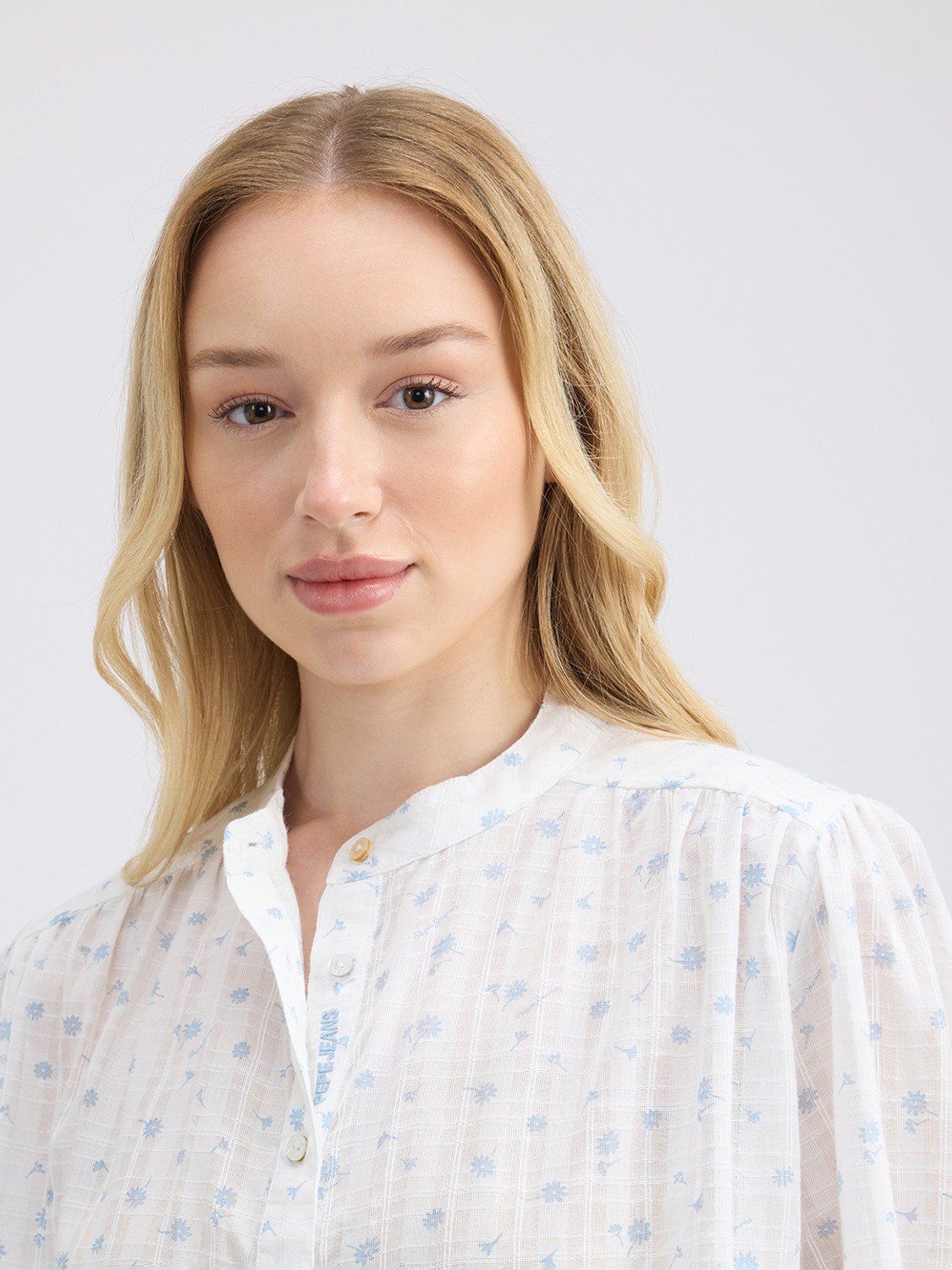 Image of Pepe Jeans Women Floral Print Casual White Shirt