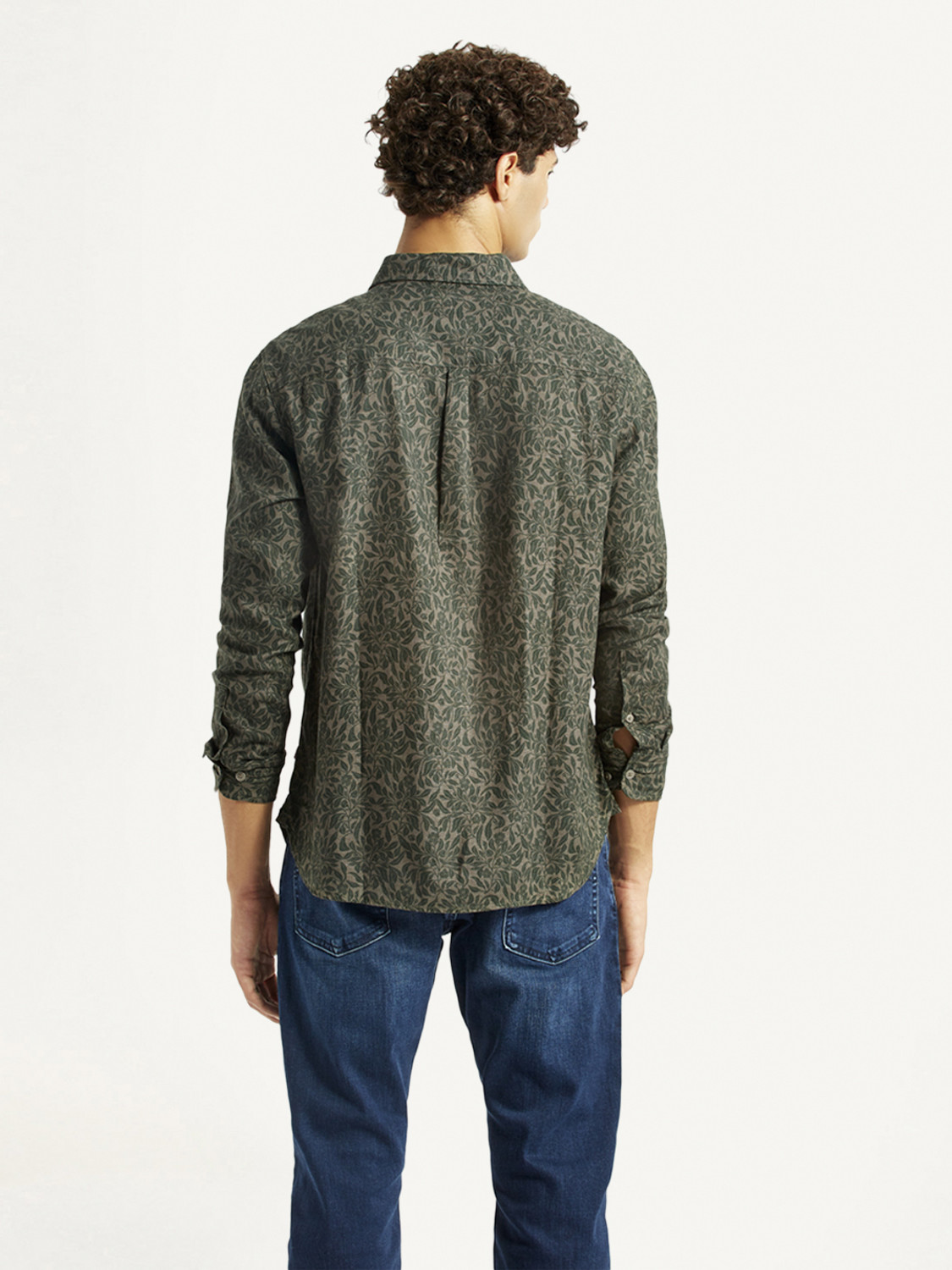 Image of LEVI'S Men Printed Casual Green Shirt