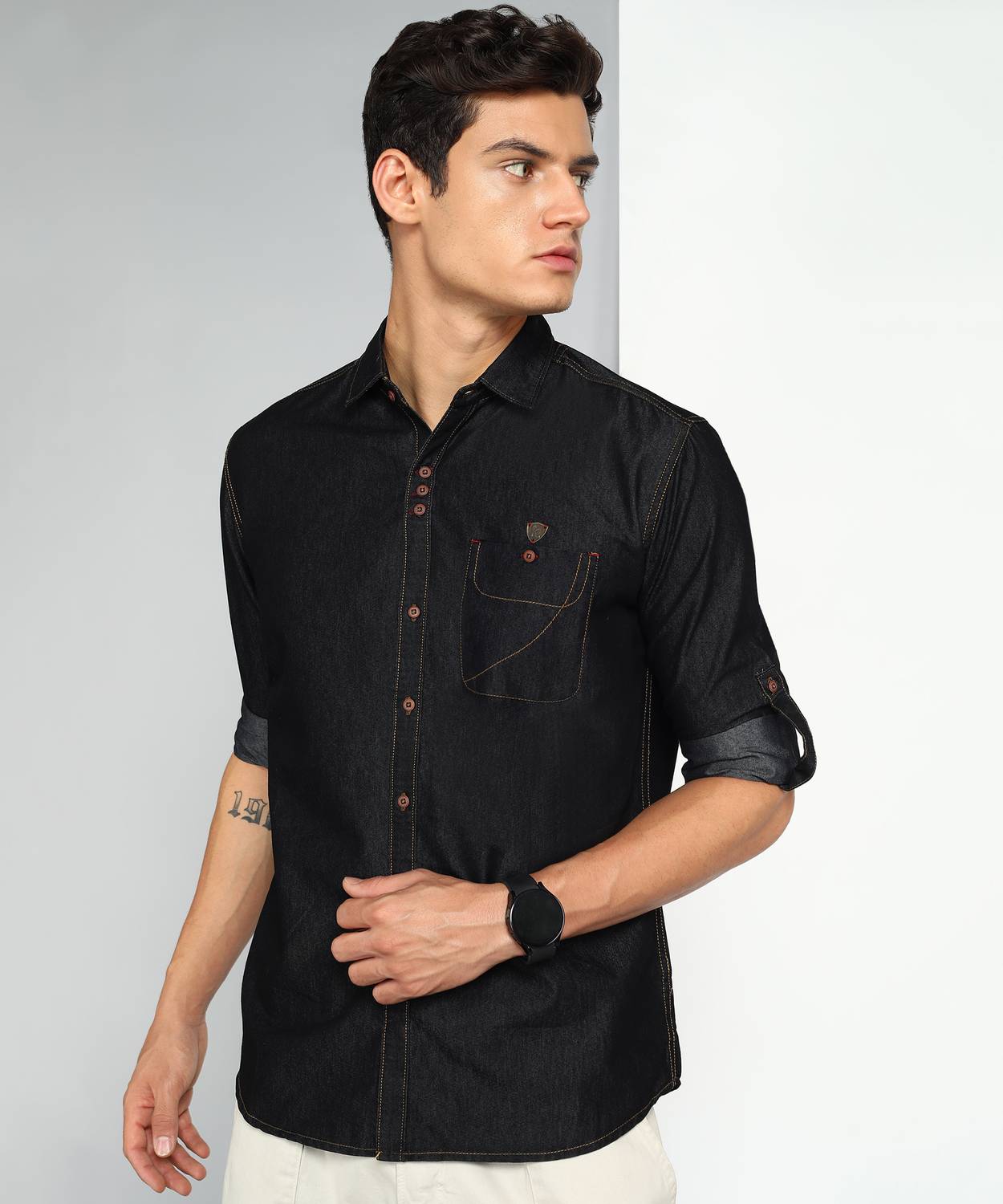 KUONS AVENUE Men Solid Casual Blue Shirt - Buy KUONS AVENUE Men