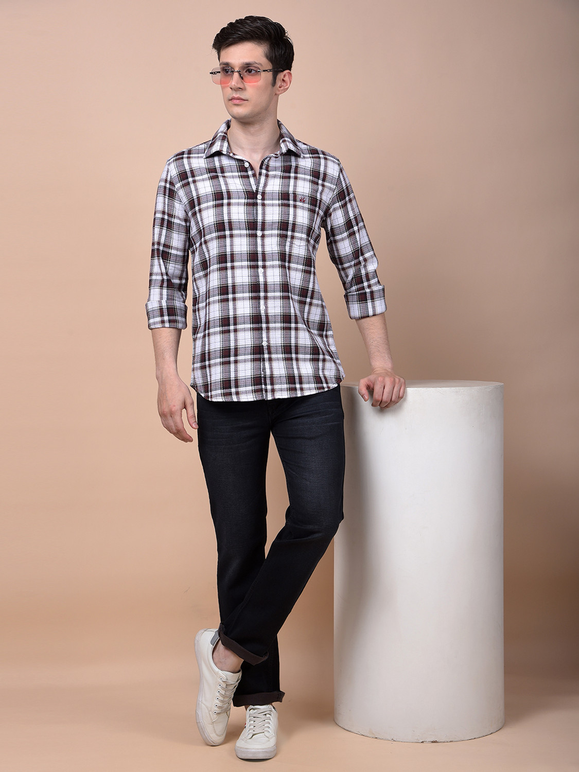 Image of CRIMSOUNE CLUB Men Checkered Casual Multicolor Shirt