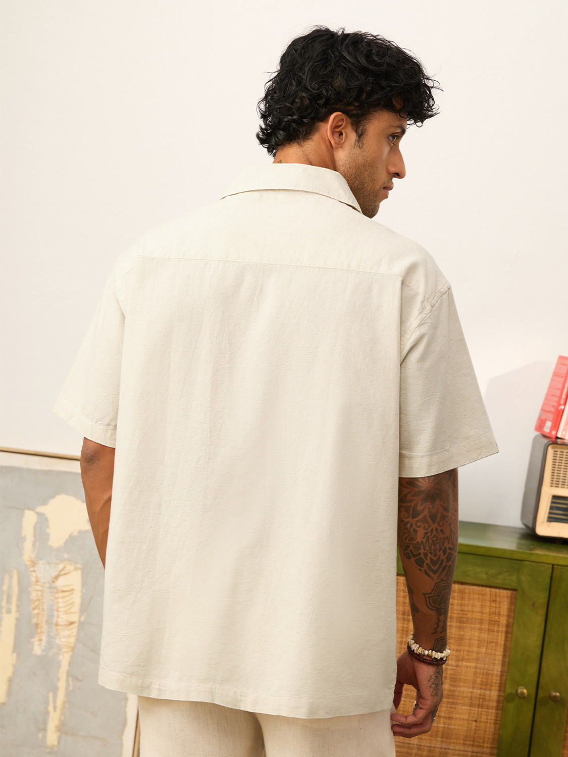 Image of The Souled Store Men Printed Casual White Shirt