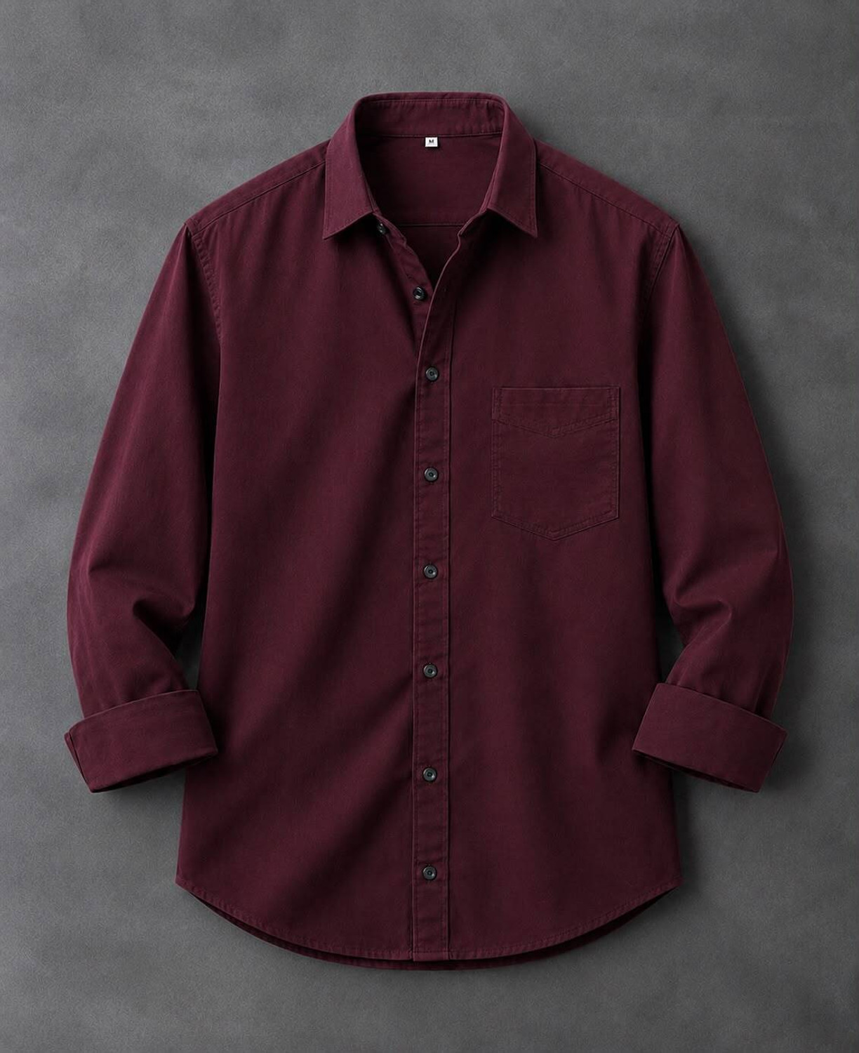 Image of LENUS Men Regular Fit Solid Ribbed Collar Casual Shirt