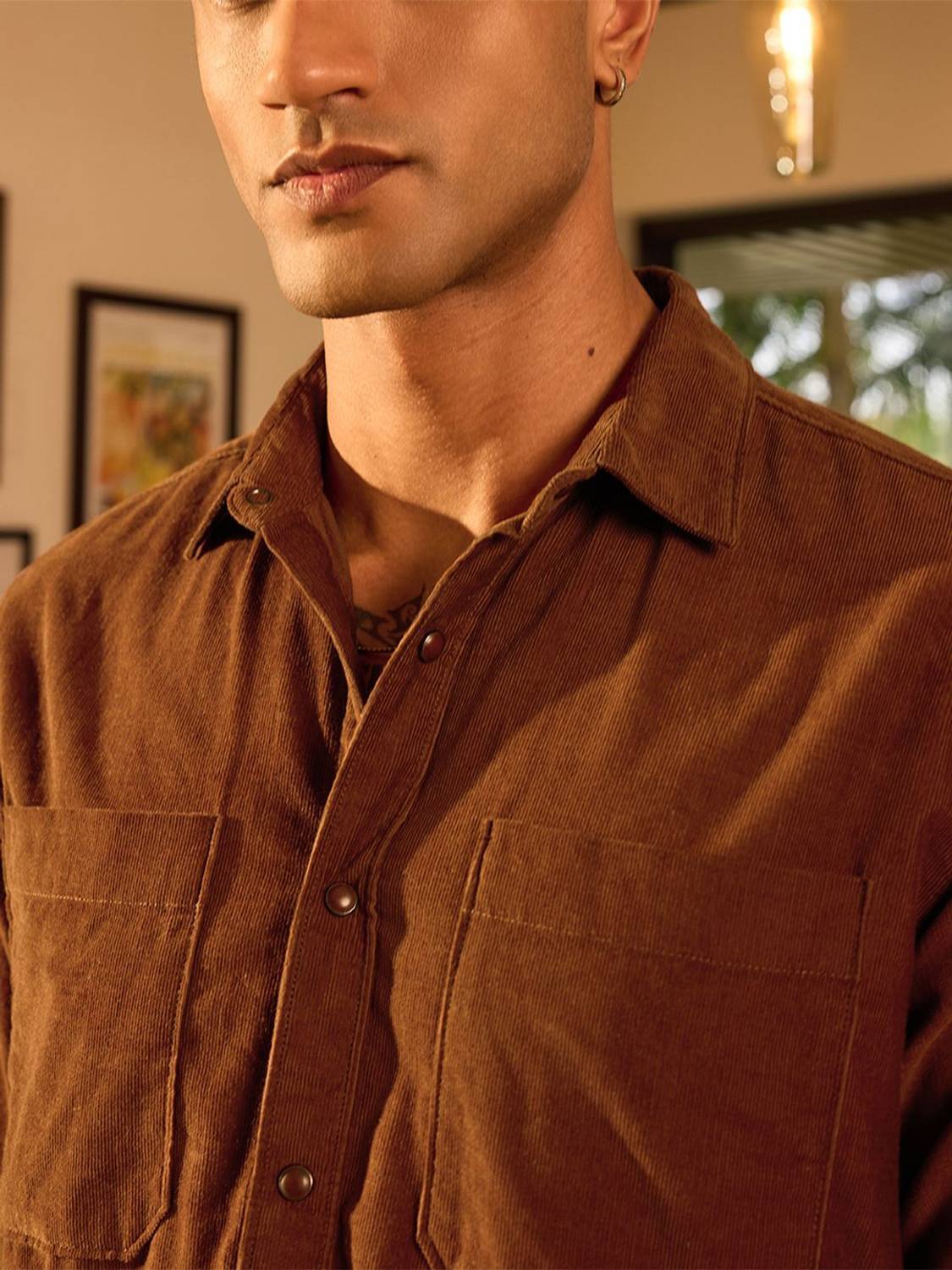 BEWAKOOF Men Orange Casual Shirt - Image 5